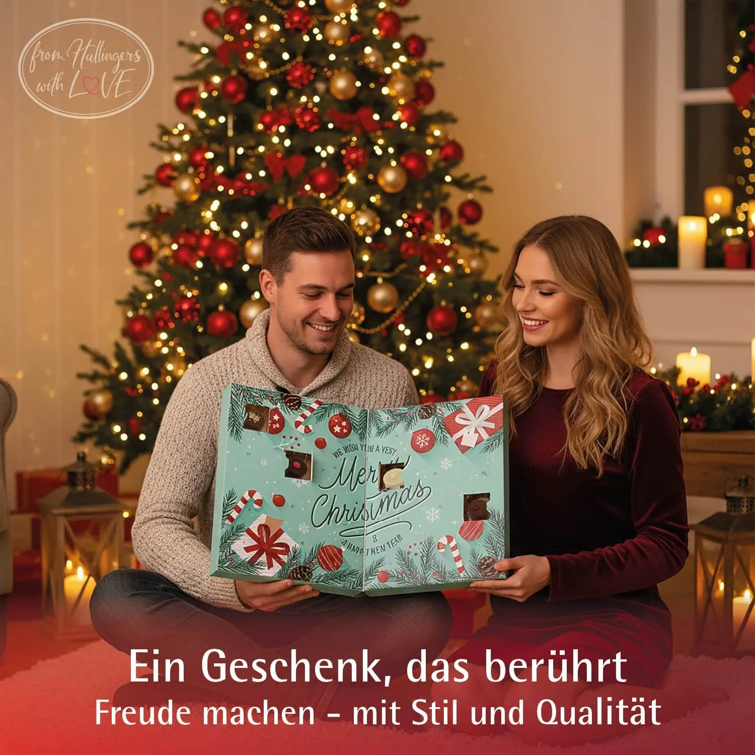 Adventskalender Classical Christmas - Pralinen, ohne Alkohol handmade