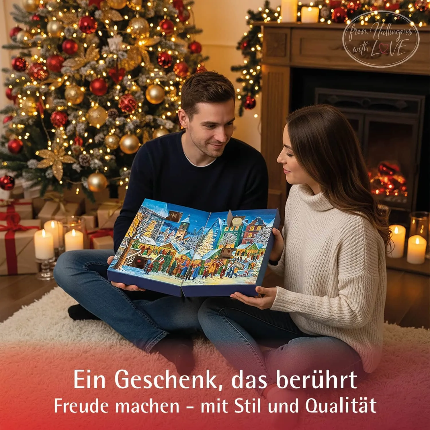 Adventskalender Weihnachtsmarkt - Pralinen, ohne Alkohol handmade