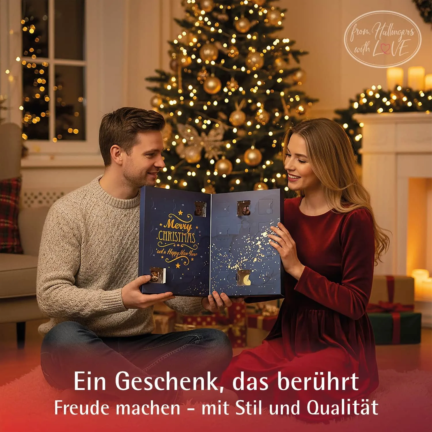 Adventskalender Christmas Time - Pralinen, ohne Alkohol handmade