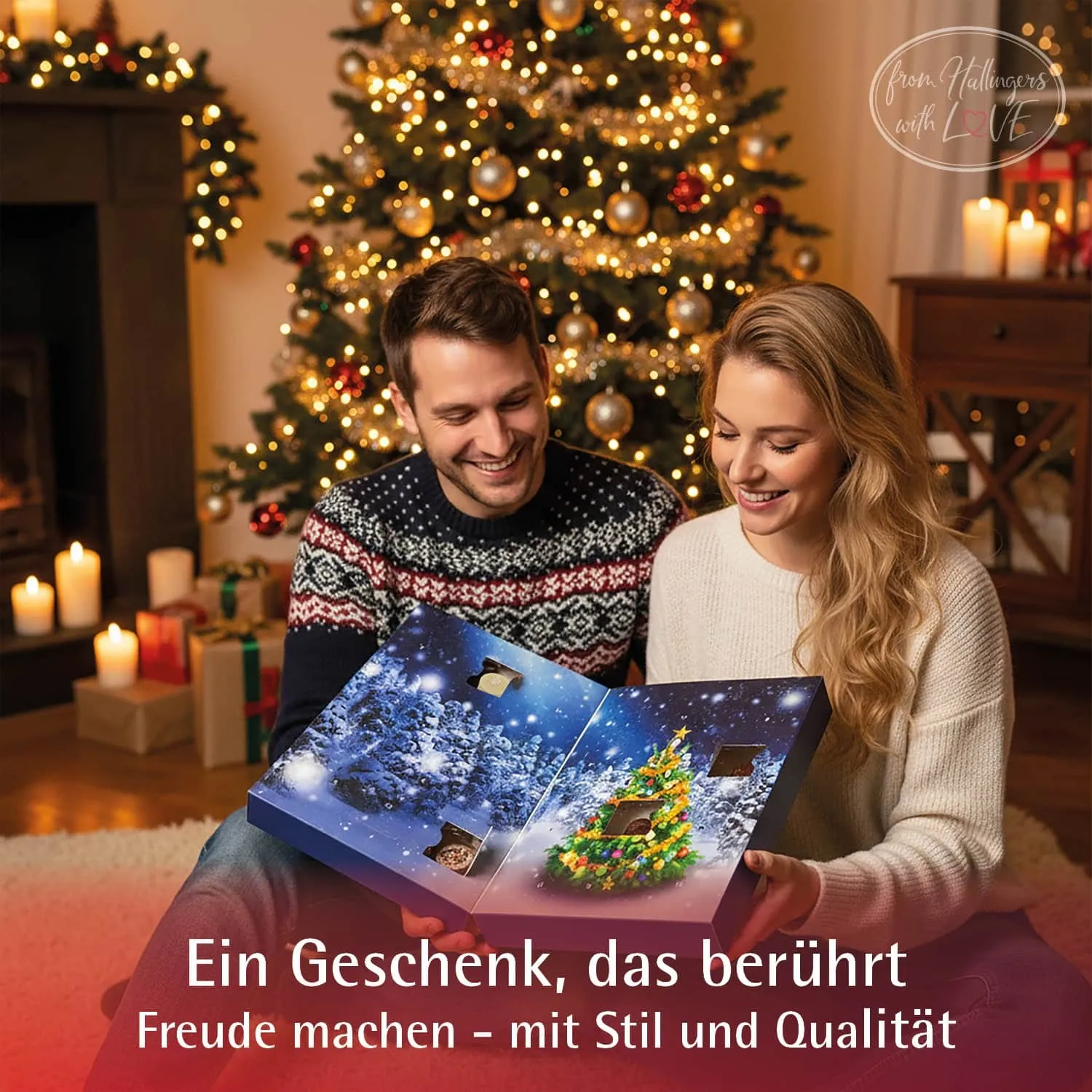 Adventskalender Waldweihnacht - Pralinen, ohne Alkohol handmade