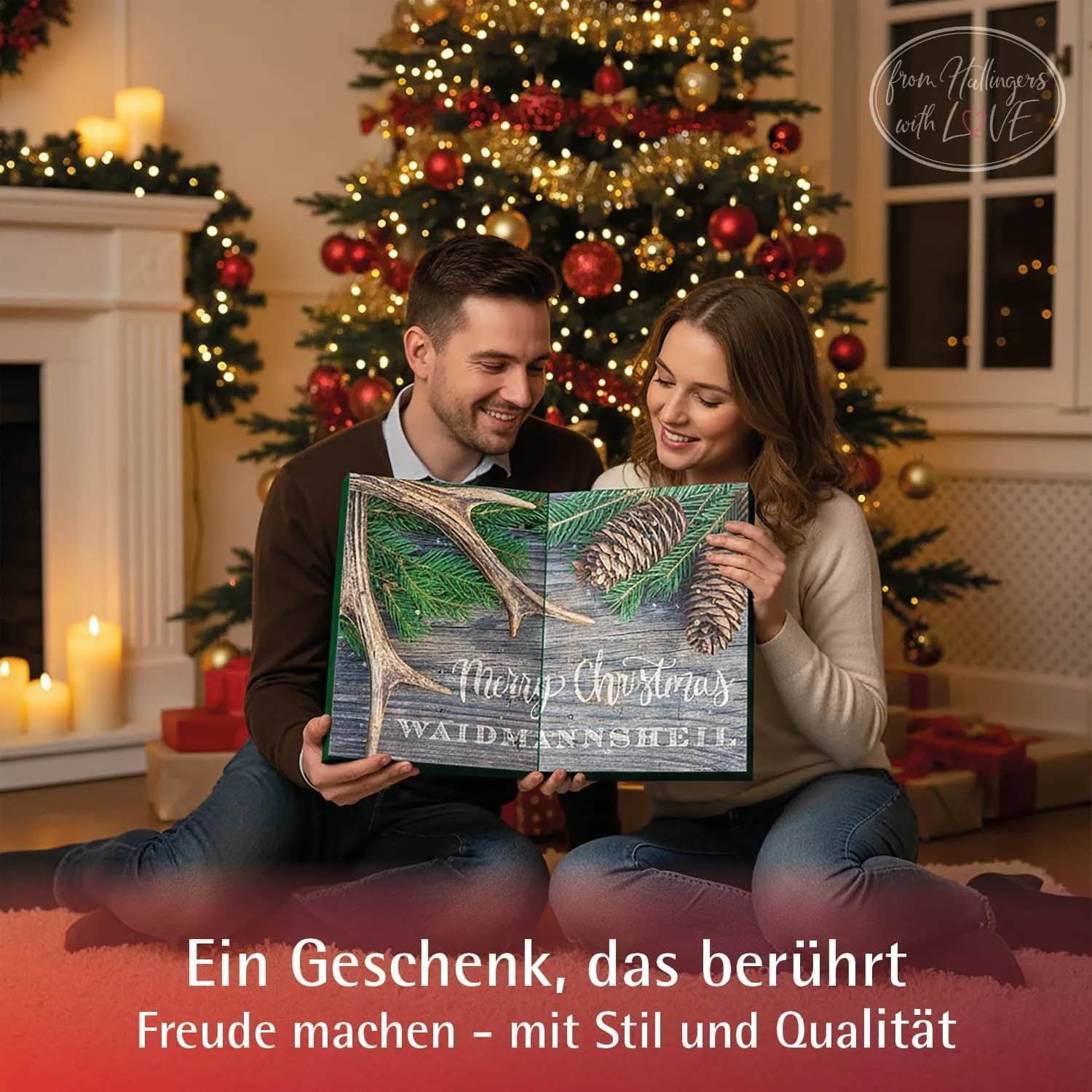 Adventskalender Merry Christmas Waidmannsheil - Pralinen, ohne Alkohol handmade