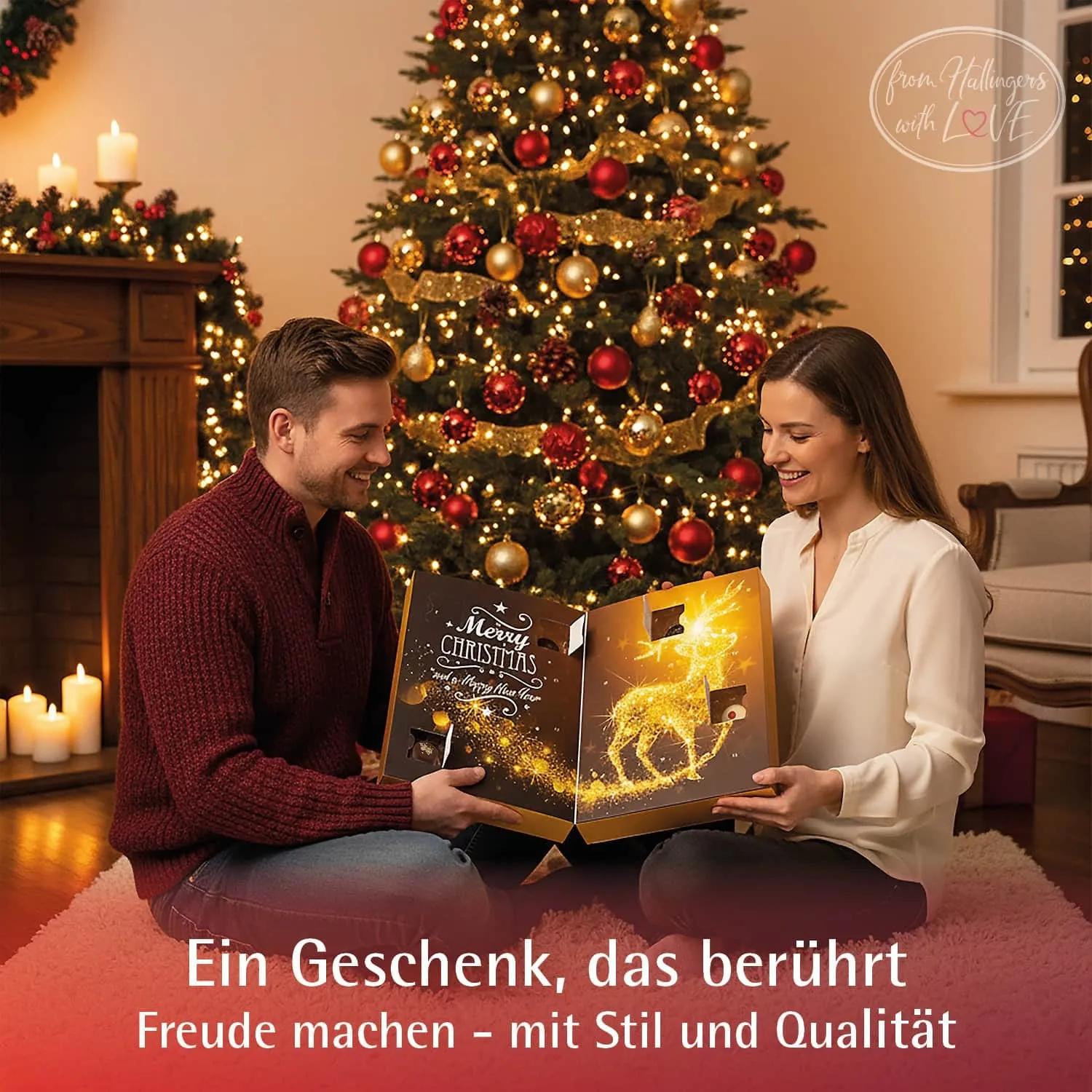 Adventskalender Sternennacht - Pralinen, ohne Alkohol handmade