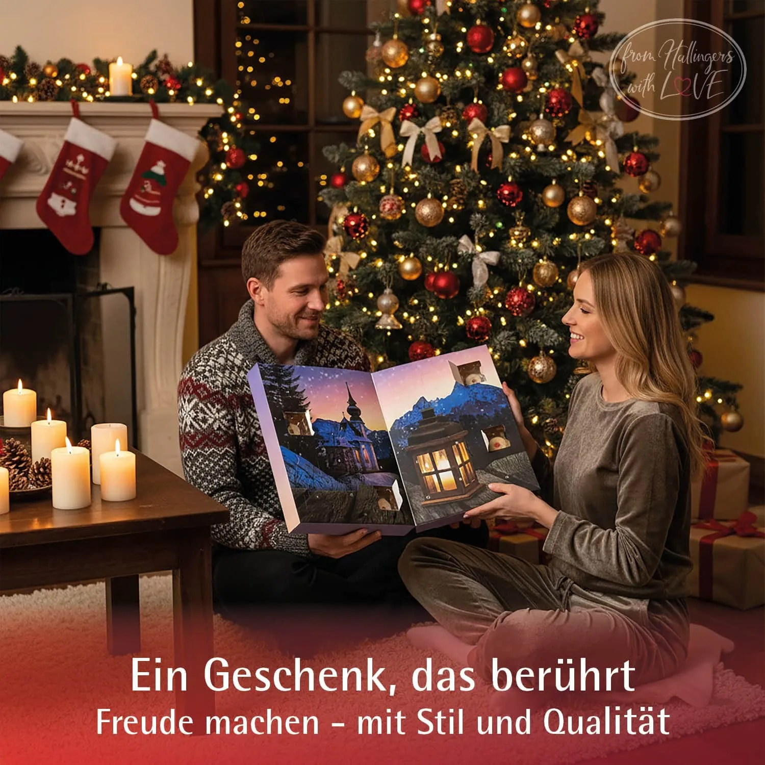 Adventskalender Bergkirche - Pralinen, ohne Alkohol handmade