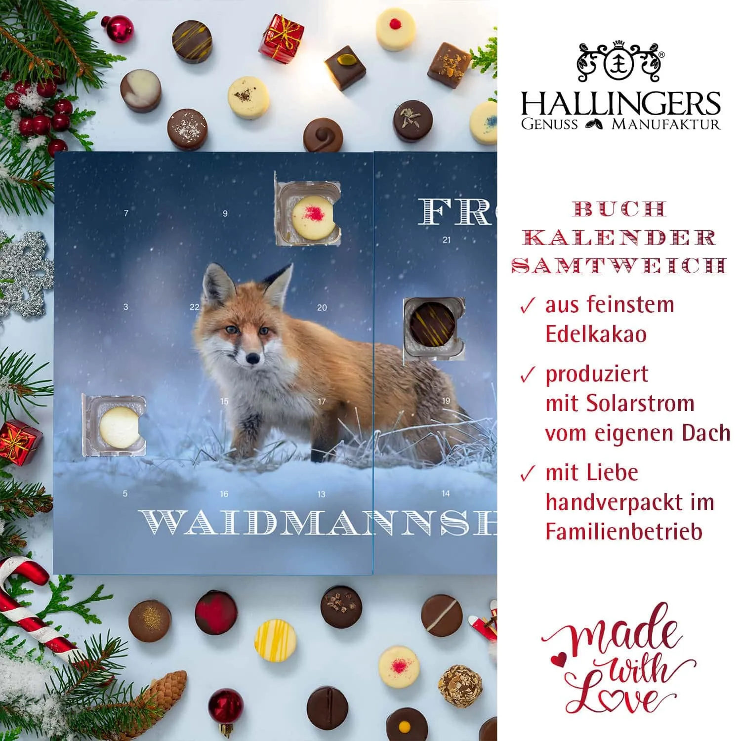 HANDWERK STATT MASSENWARE - Edition \Waidmannsheil Fuchs\: Vergiss billig produzierte Standard-Pralinen mit schöner Verpackung - entscheidend ist nicht nur der erste Eindruck, sondern der Geschmack, der noch lange in Erinnerung bleibt