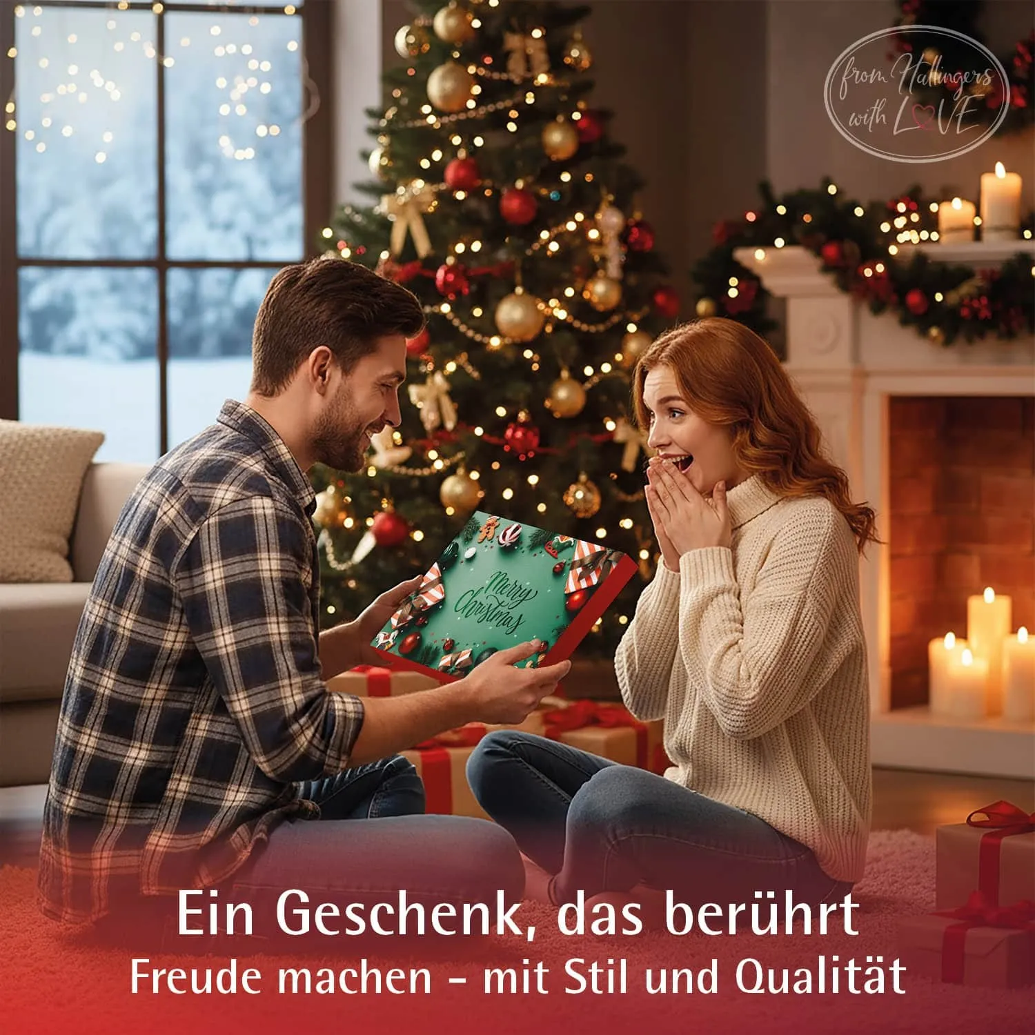Adventskalender Retro Christmas - Pralinen, ohne Alkohol handmade
