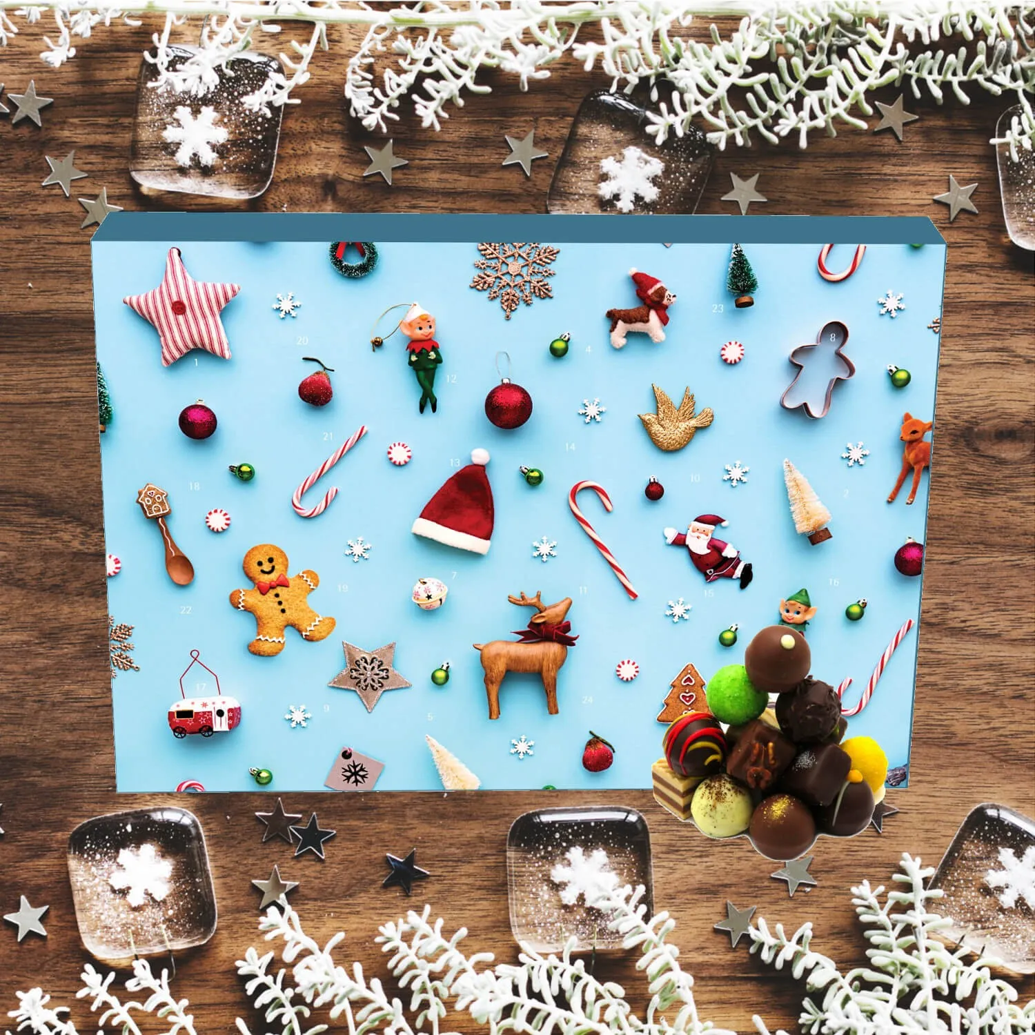 PRALINEN ADVENTSKALENDER MIT & OHNE ALKOHOL - Handgemachte Pralinen aus feinstem Confiserie-Edelkakao, stilvoll verpackt im hochwertigen Softfeel-Karton. Die besondere Geschenkidee für 24 genussvolle Momente in der Adventszeit