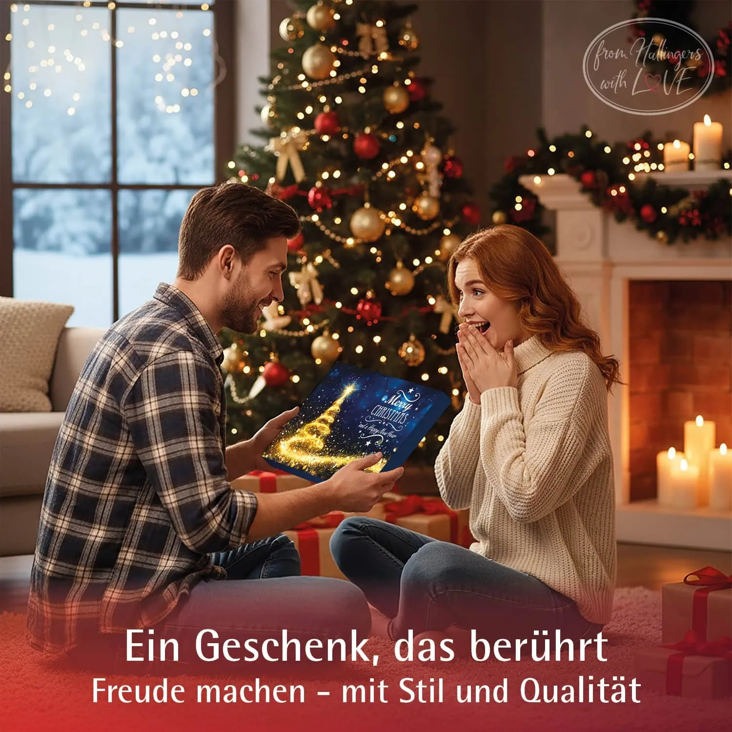 Adventskalender Glitzertanne - Pralinen, mit & ohne Alkohol