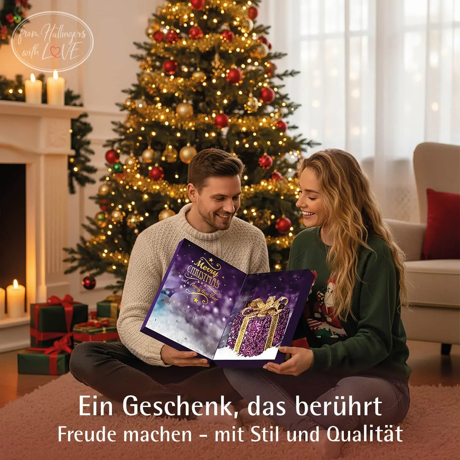 Adventskalender Frohe Weihnachten - Vegane Pralinen, mit & ohne Alkohol