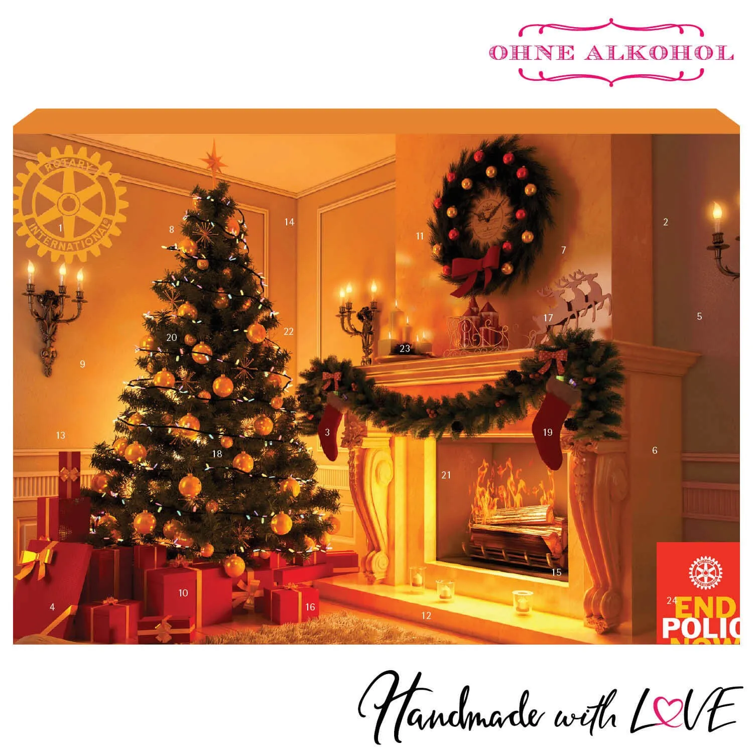 Adventskalender Rotary International - Pralinen, ohne Alkohol handmade