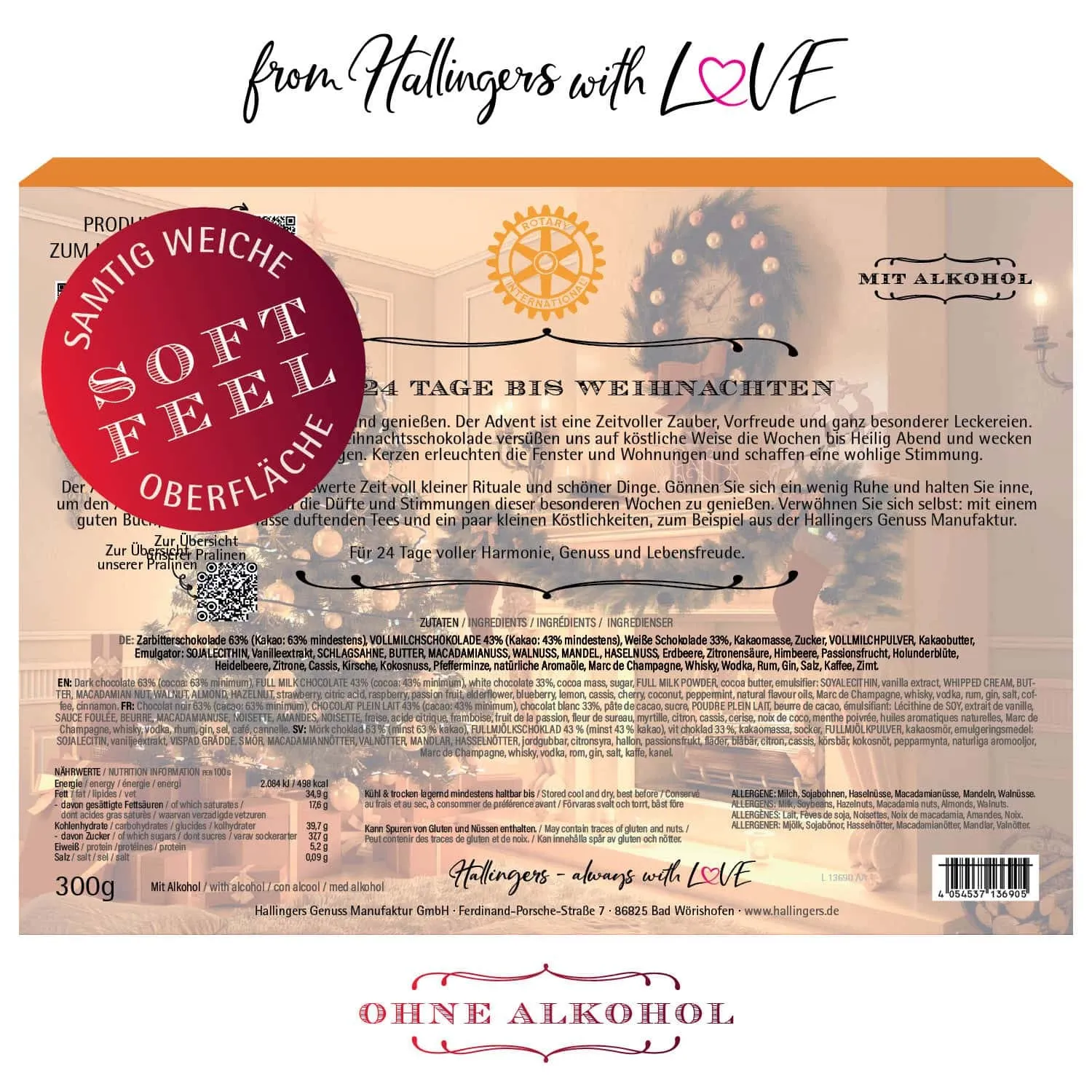 Adventskalender Rotary International - Pralinen, ohne Alkohol handmade