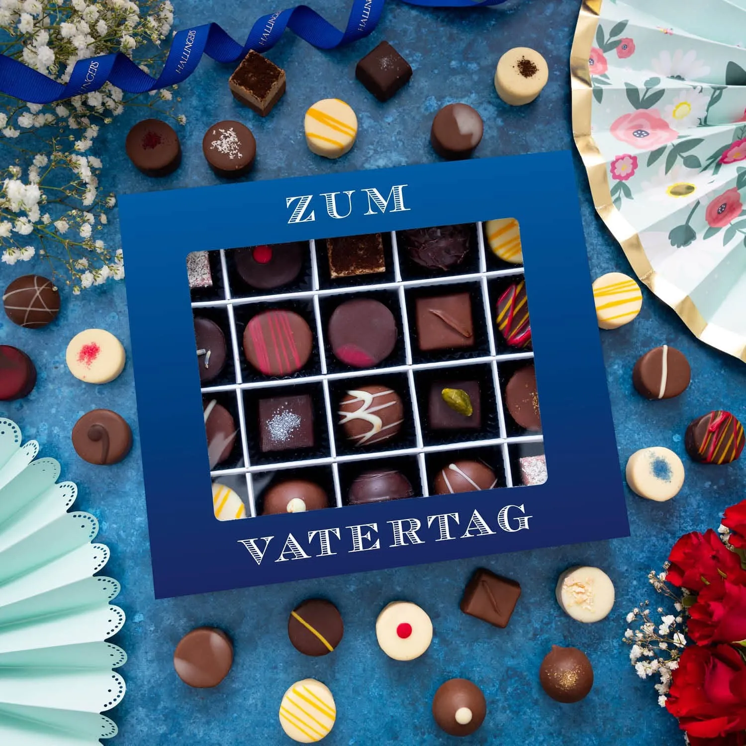 PRALINEN GESCHENKBOX MIT & OHNE ALKOHOL - Edle handgemachte Pralinen aus feinstem Confiserie-Edelkakao, stilvoll verpackt in einer hochwertigen XXL-Geschenkbox. Exklusiver Schokoladengenuss für besondere Anlässe & genussvolle Momente