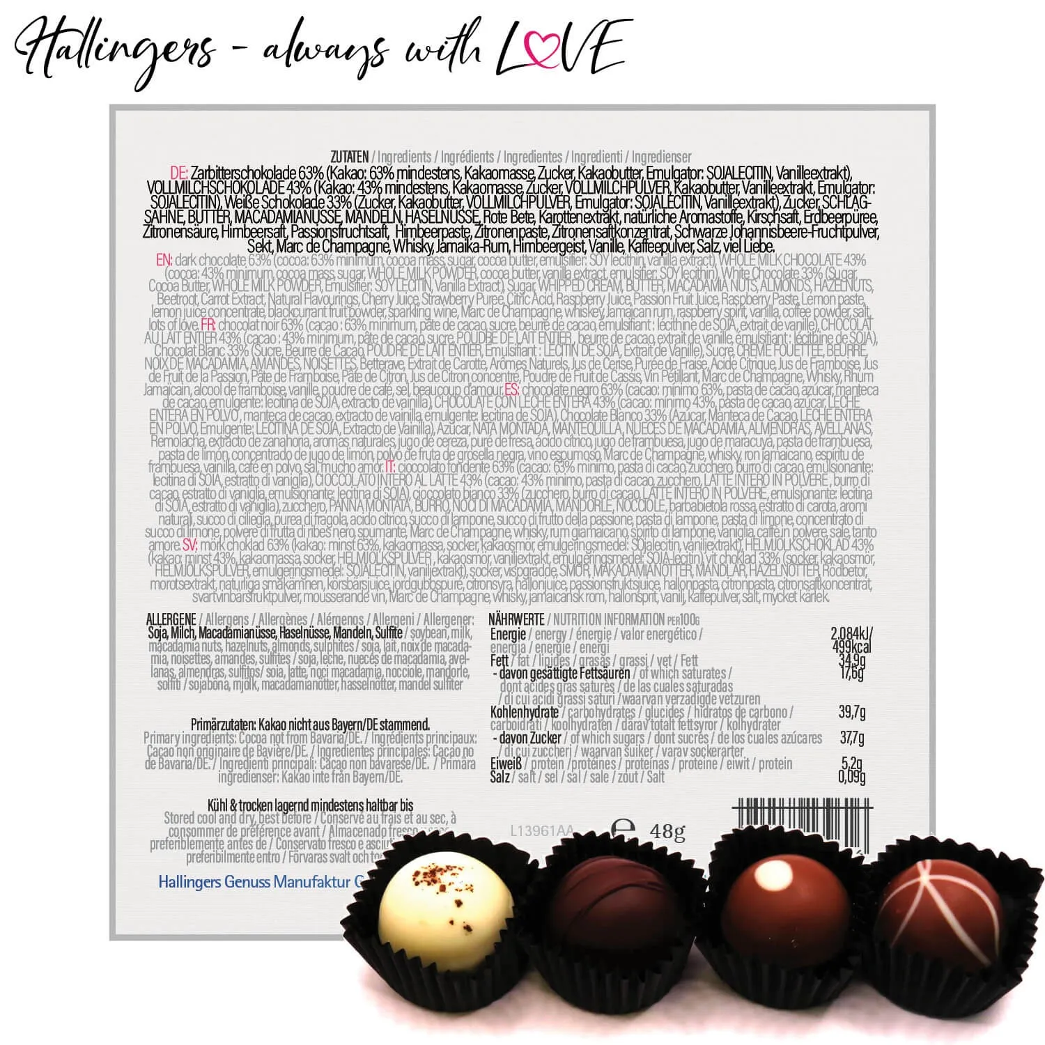 Happy Birthday - Pralinen, ohne Alkohol handmade