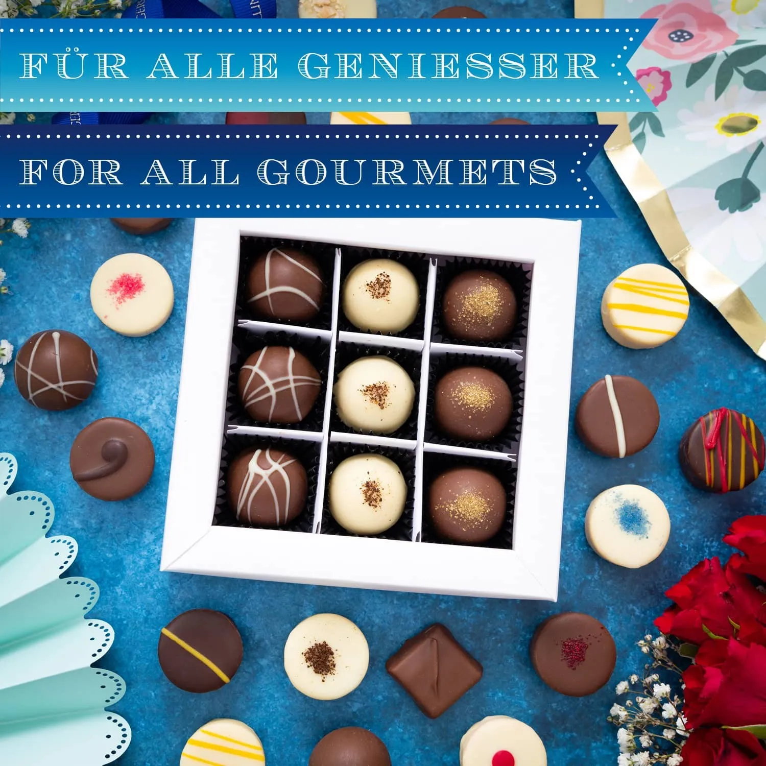 HANDWERK STATT MASSENWARE - Edition \Danke Papa\: Vergiss billig produzierte Standard-Pralinen mit schöner Verpackung - entscheidend ist nicht nur der erste Eindruck, sondern der Geschmack, der noch lange in Erinnerung bleibt