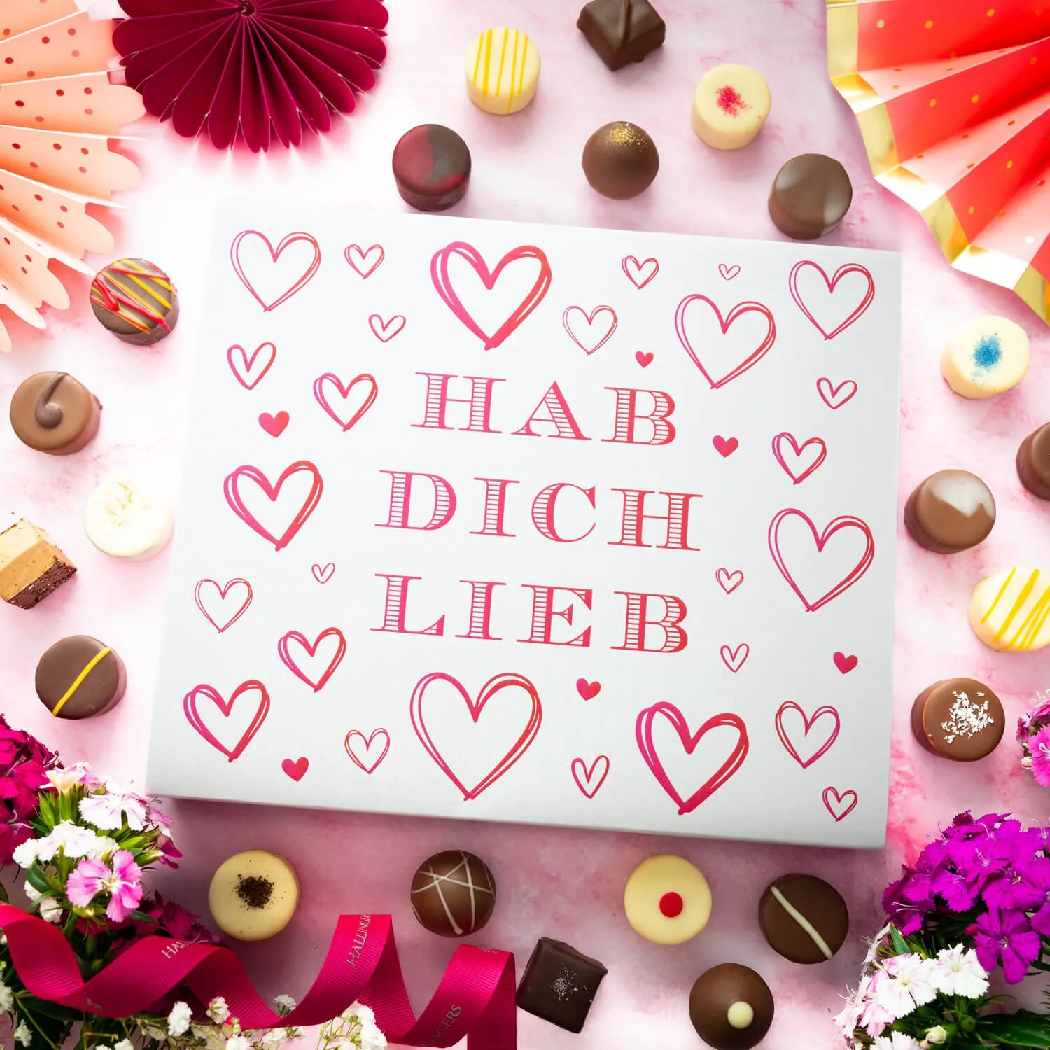 PRALINEN GESCHENKBOX OHNE ALKOHOL - Edle handgemachte Pralinen aus feinstem Confiserie-Edelkakao, stilvoll verpackt in einer hochwertigen XXL-Geschenkbox. Exklusiver Schokoladengenuss für besondere Anlässe & genussvolle Momente