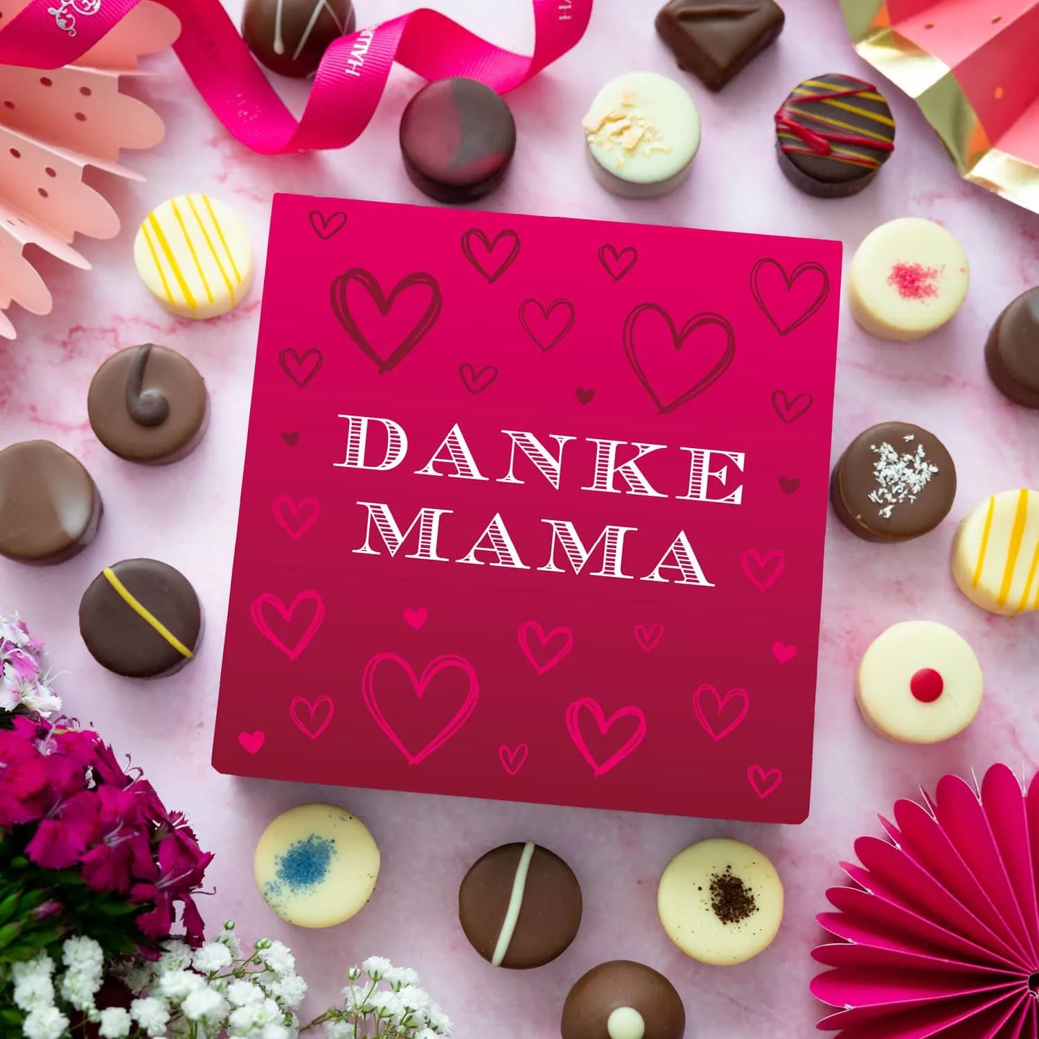 PRALINEN GESCHENKBOX OHNE ALKOHOL - Edle handgemachte Pralinen aus feinstem Confiserie-Edelkakao, stilvoll verpackt in einer hochwertigen L-Geschenkbox. Exklusiver Schokoladengenuss für besondere Anlässe & genussvolle Momente