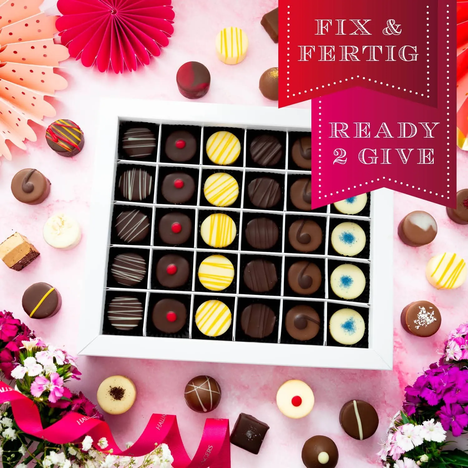 HANDWERK STATT MASSENWARE - Edition \Love Pink\: Vergiss billig produzierte Standard-Pralinen mit schöner Verpackung - entscheidend ist nicht nur der erste Eindruck, sondern der Geschmack, der noch lange in Erinnerung bleibt