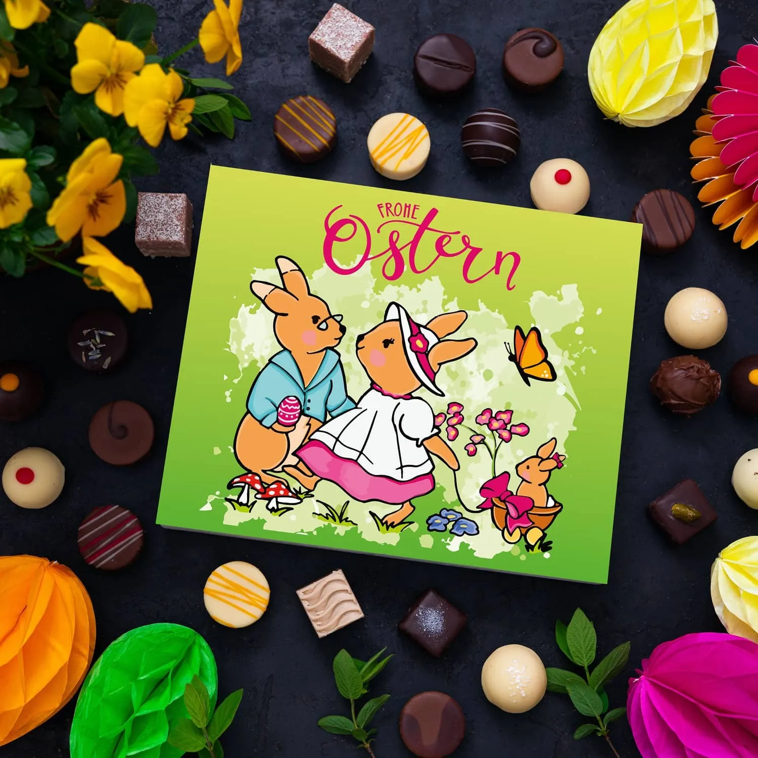 PRALINEN GESCHENKBOX OHNE ALKOHOL - Edle handgemachte Pralinen aus feinstem Confiserie-Edelkakao, stilvoll verpackt in einer hochwertigen XL-Geschenkbox. Exklusiver Schokoladengenuss für besondere Anlässe & genussvolle Momente