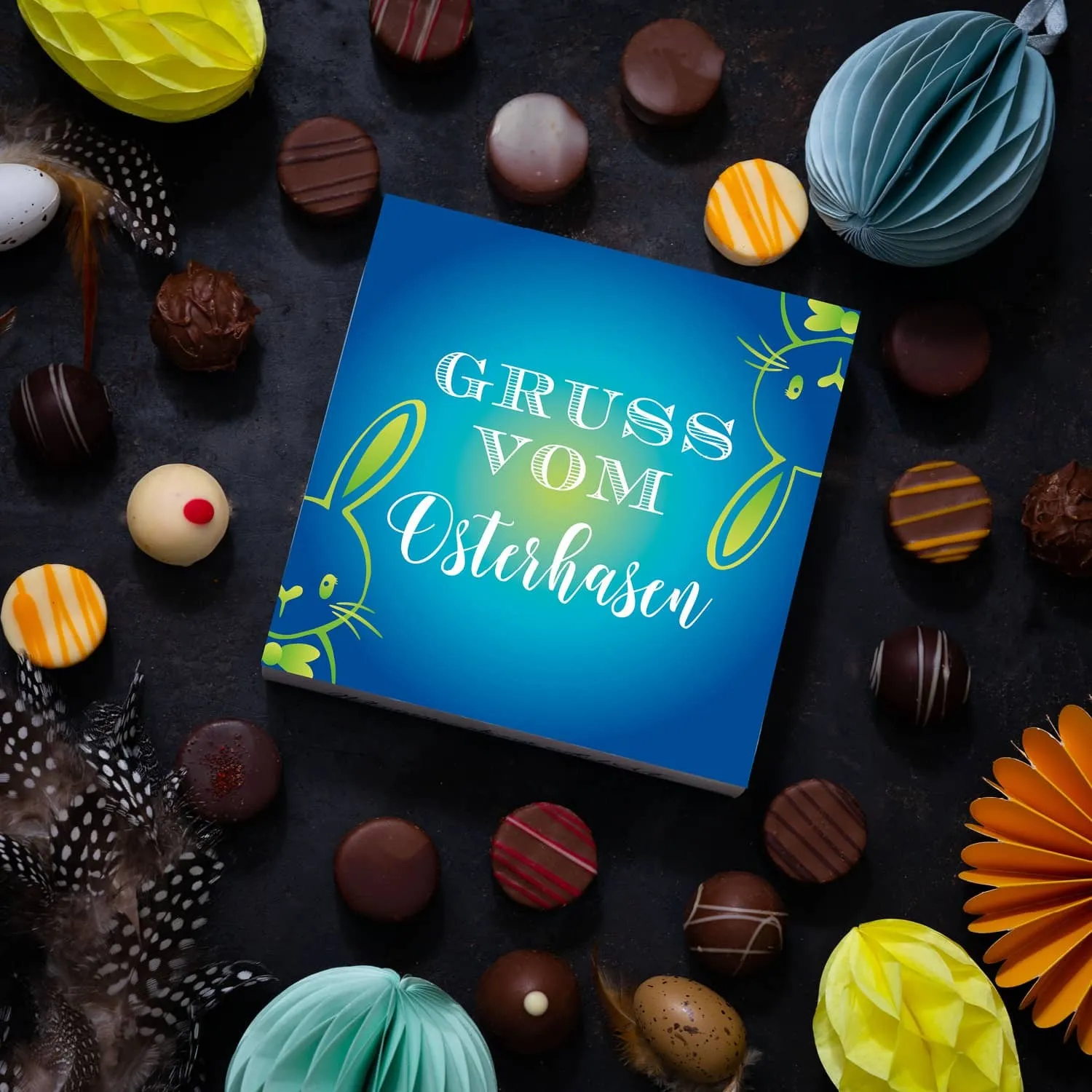 PRALINEN GESCHENKBOX OHNE ALKOHOL - Edle handgemachte Pralinen aus feinstem Confiserie-Edelkakao, stilvoll verpackt in einer hochwertigen L-Geschenkbox. Exklusiver Schokoladengenuss für besondere Anlässe & genussvolle Momente