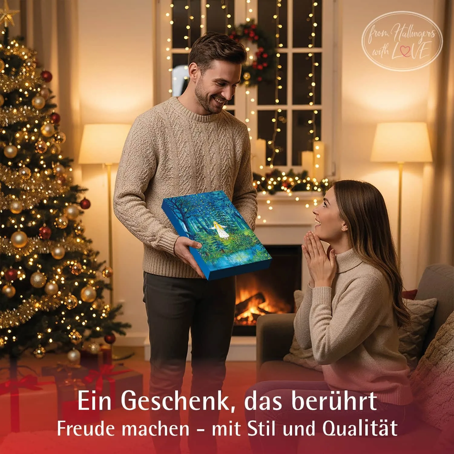 Adventskalender Sternmädchen Märchen - Pralinen, ohne Alkohol handmade