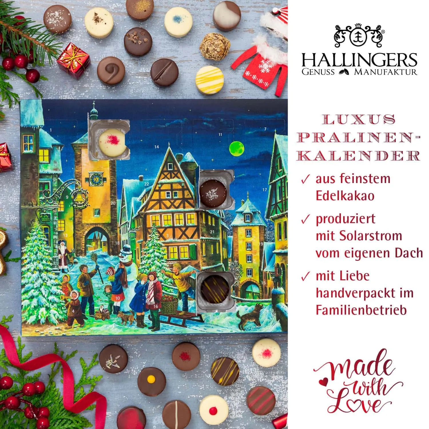 HANDWERK STATT MASSENWARE - Edition \Rothenburg\: Vergiss billig produzierte Standard-Pralinen mit schöner Verpackung - entscheidend ist nicht nur der erste Eindruck, sondern der Geschmack, der noch lange in Erinnerung bleibt