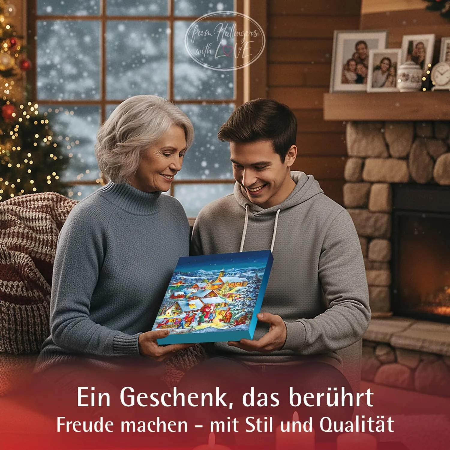 Adventskalender Bergdorf - Pralinen, ohne Alkohol handmade