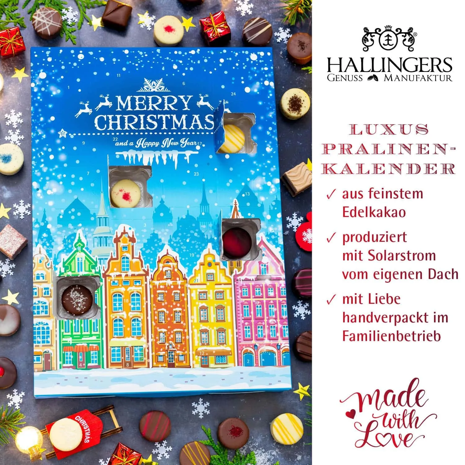 HANDWERK STATT MASSENWARE - Edition \Stadtweihnacht\: Vergiss billig produzierte Standard-Pralinen mit schöner Verpackung - entscheidend ist nicht nur der erste Eindruck, sondern der Geschmack, der noch lange in Erinnerung bleibt