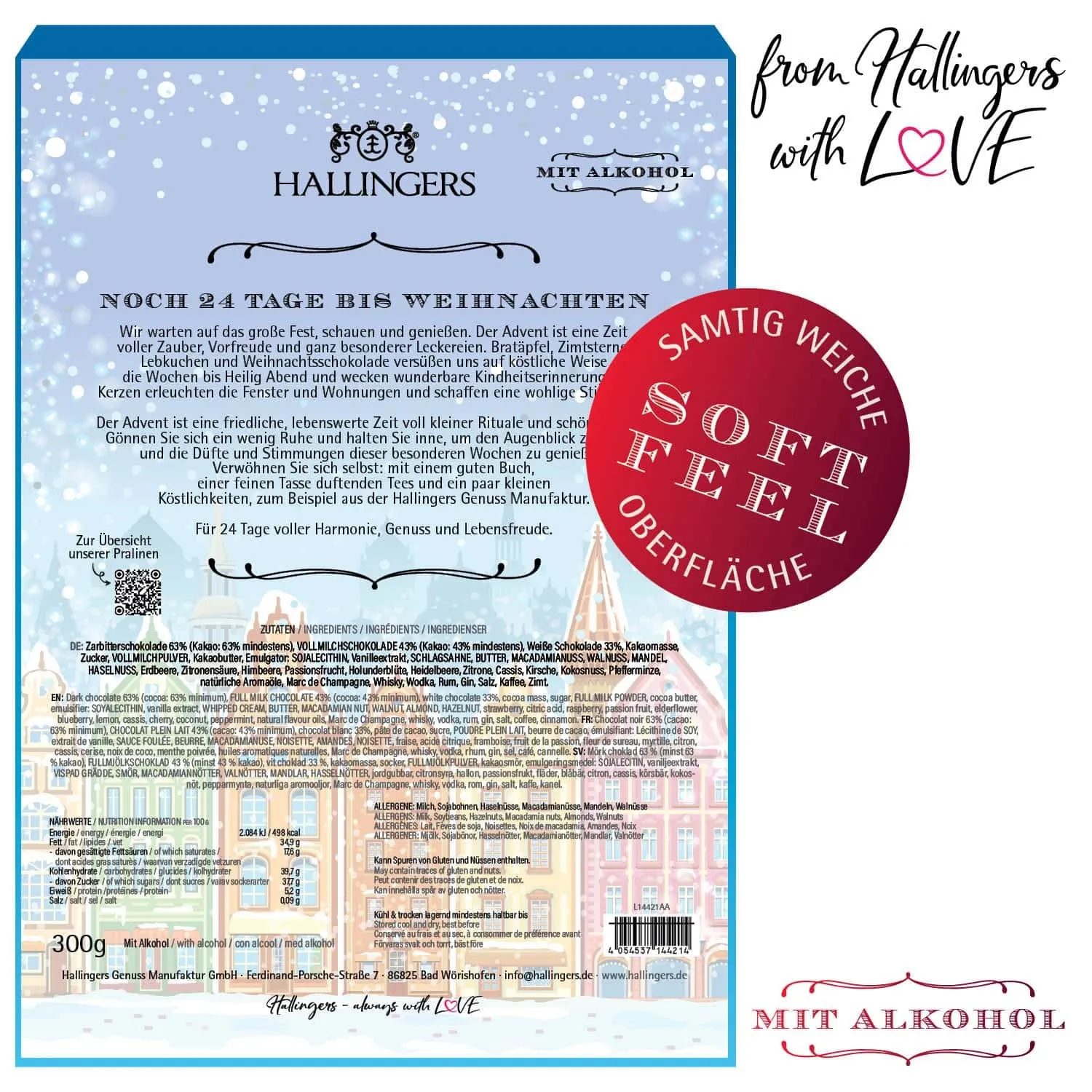Adventskalender Stadtweihnacht - Pralinen, mit & ohne Alkohol