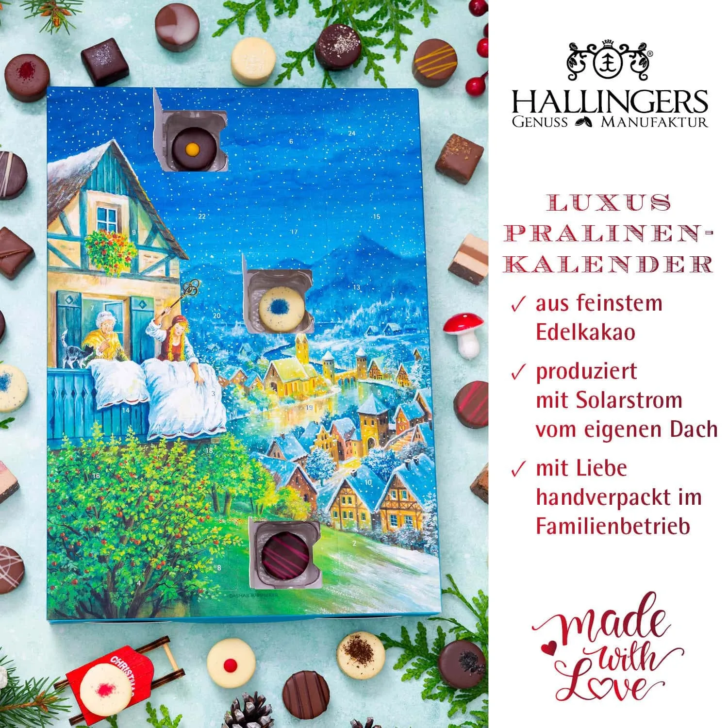 HANDWERK STATT MASSENWARE - Edition \Frau Holle\: Vergiss billig produzierte Standard-Pralinen mit schöner Verpackung - entscheidend ist nicht nur der erste Eindruck, sondern der Geschmack, der noch lange in Erinnerung bleibt