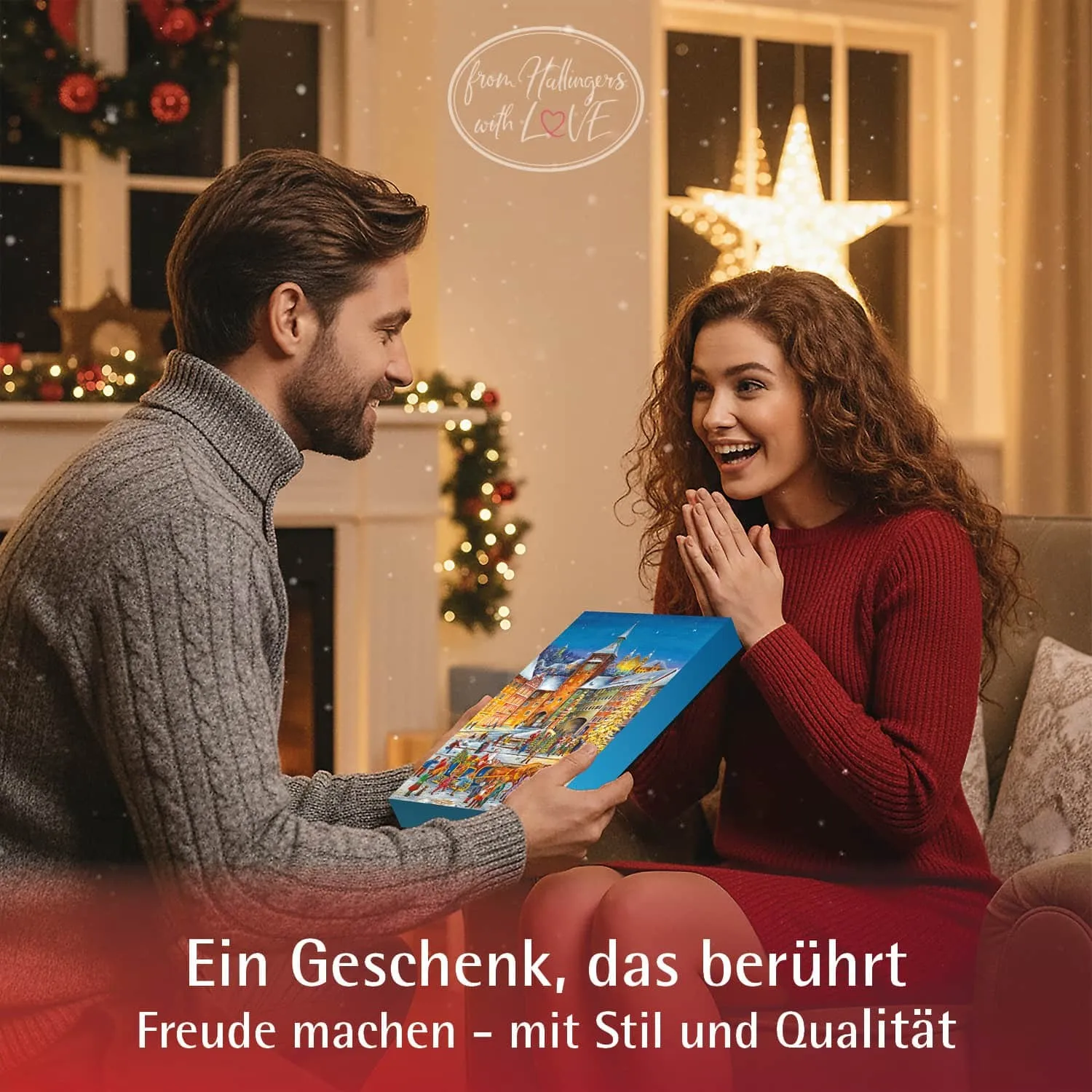 Adventskalender Romantische Weihnachten - Pralinen, ohne Alkohol handmade