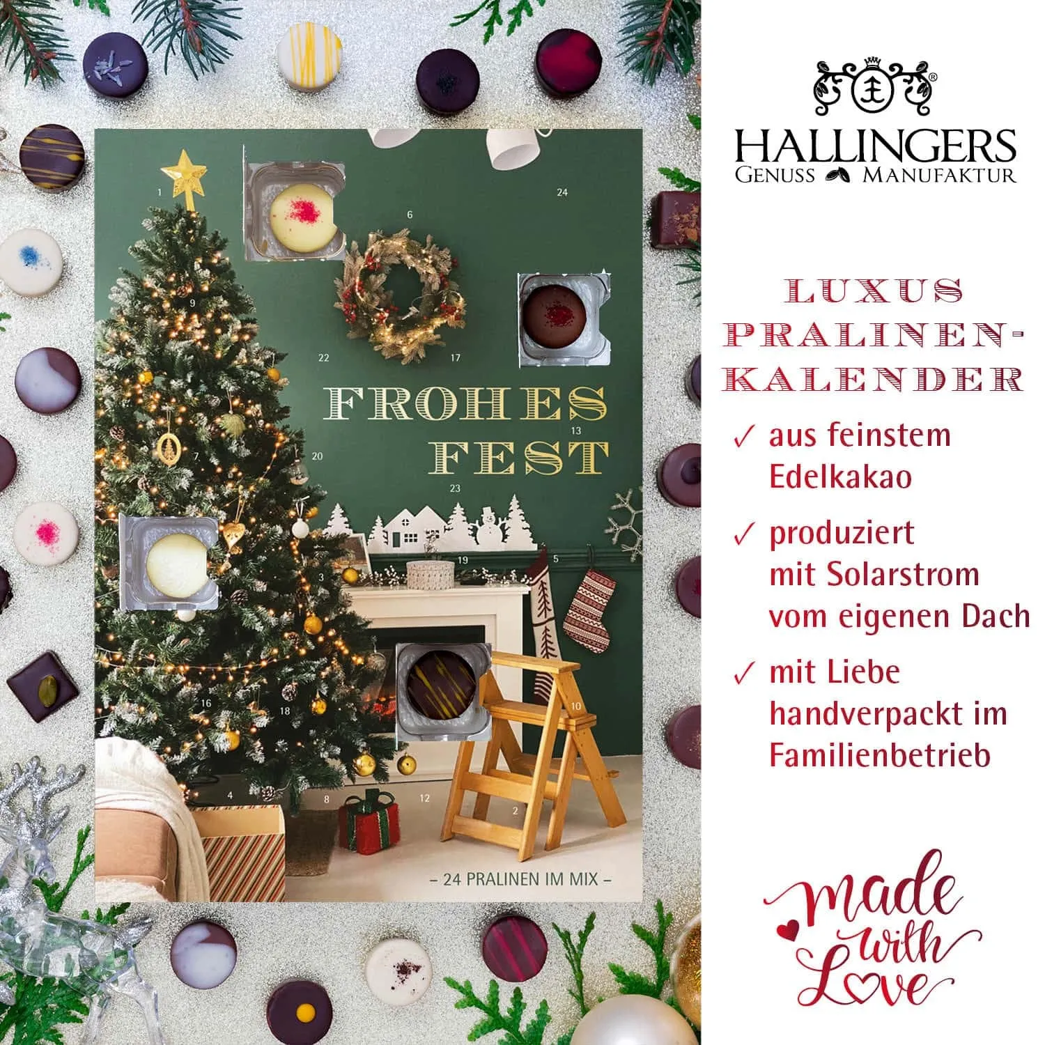 HANDWERK STATT MASSENWARE - Edition \Weihnachten Zuhause\: Vergiss billig produzierte Standard-Pralinen mit schöner Verpackung - entscheidend ist nicht nur der erste Eindruck, sondern der Geschmack, der noch lange in Erinnerung bleibt