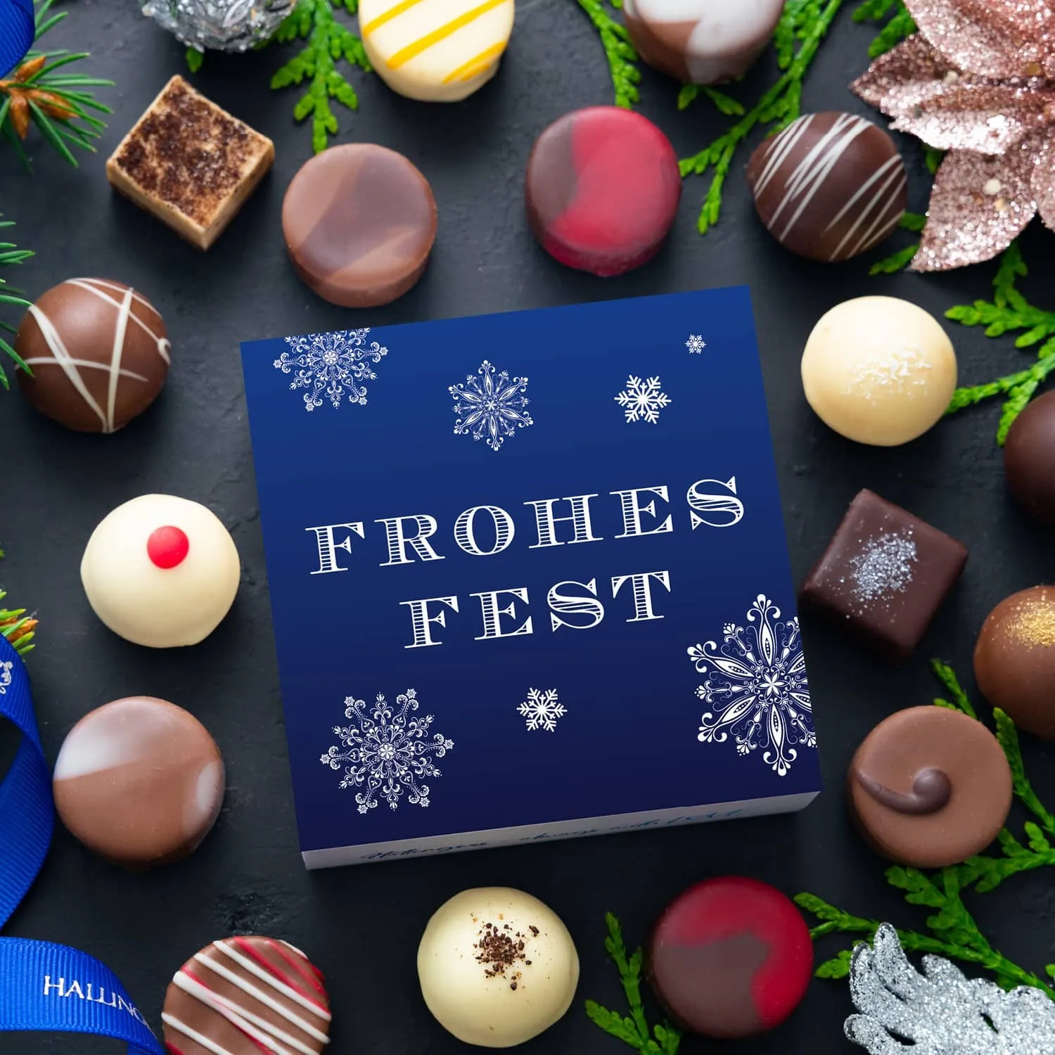 PRALINEN GESCHENKBOX OHNE ALKOHOL - Edle handgemachte Pralinen aus feinstem Confiserie-Edelkakao, stilvoll verpackt in einer hochwertigen Geschenkbox. Exklusiver Schokoladengenuss für besondere Anlässe & genussvolle Momente