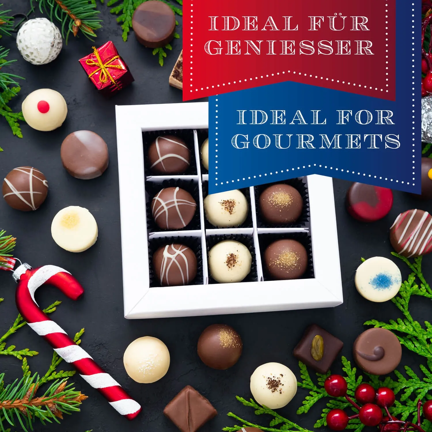 HANDWERK STATT MASSENWARE - Edition \Gruß vom Nikolaus\: Vergiss billig produzierte Standard-Pralinen mit schöner Verpackung - entscheidend ist nicht nur der erste Eindruck, sondern der Geschmack, der noch lange in Erinnerung bleibt