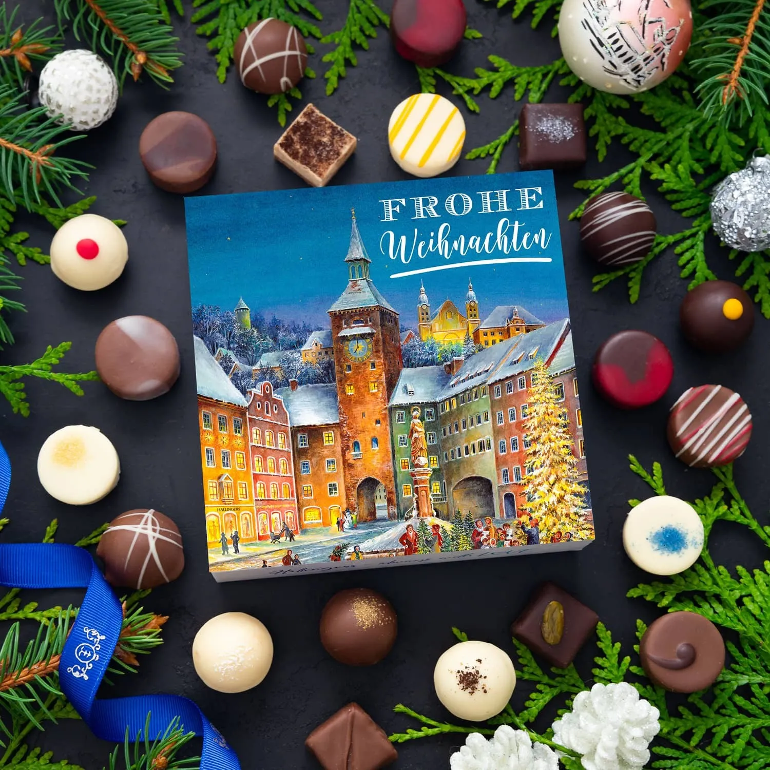 PRALINEN GESCHENKBOX OHNE ALKOHOL - Edle handgemachte Pralinen aus feinstem Confiserie-Edelkakao, stilvoll verpackt in einer hochwertigen L-Geschenkbox. Exklusiver Schokoladengenuss für besondere Anlässe & genussvolle Momente