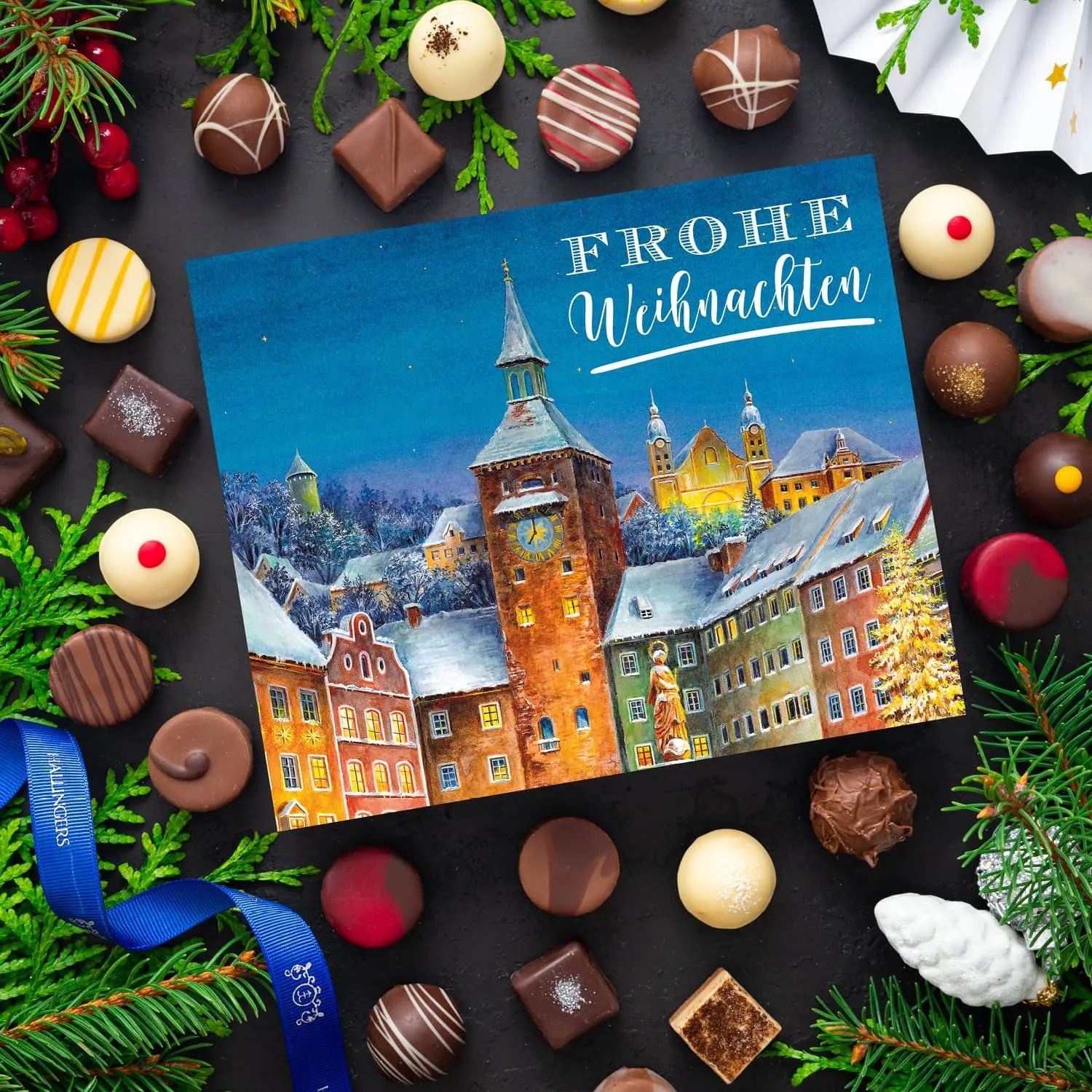 PRALINEN GESCHENKBOX OHNE ALKOHOL - Edle handgemachte Pralinen aus feinstem Confiserie-Edelkakao, stilvoll verpackt in einer hochwertigen XL-Geschenkbox. Exklusiver Schokoladengenuss für besondere Anlässe & genussvolle Momente