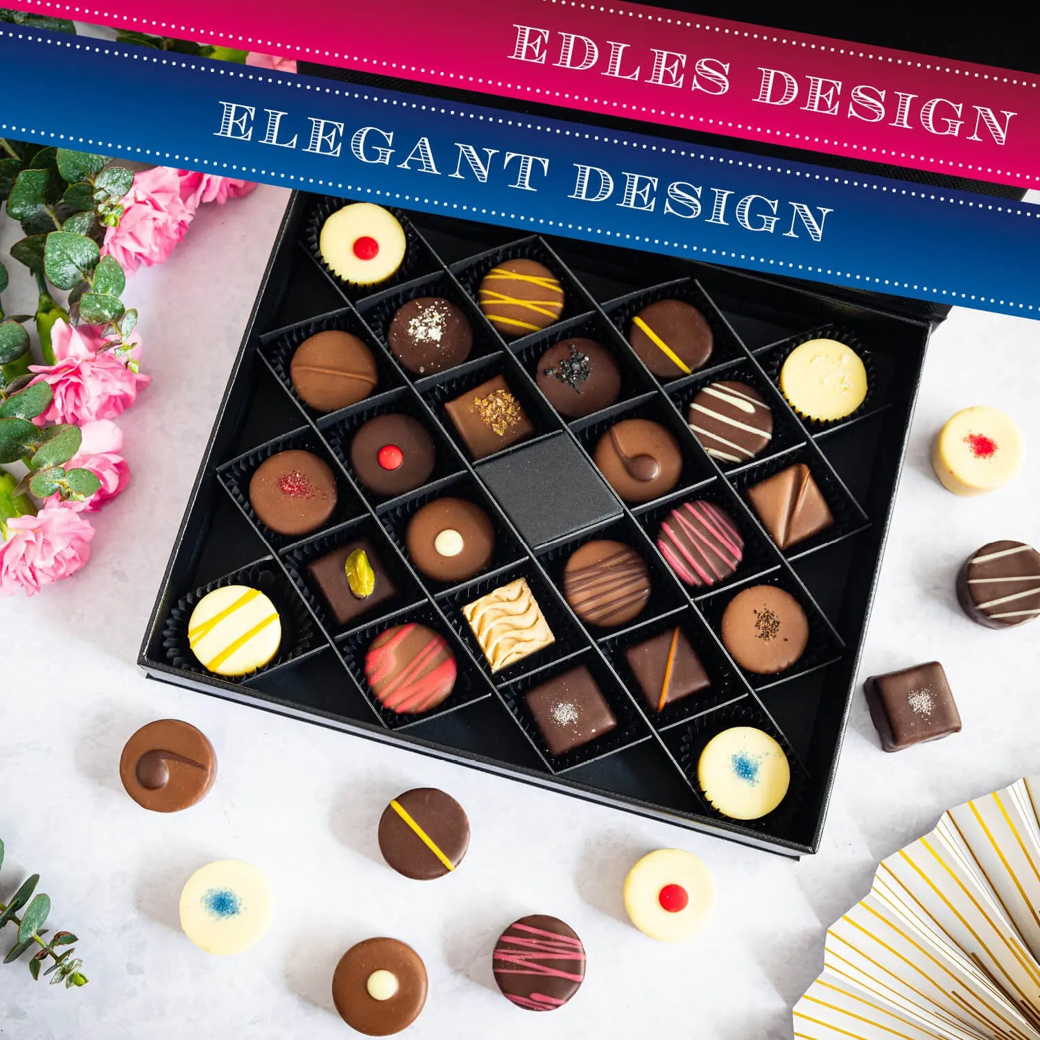 HANDWERK STATT MASSENWARE - Edition \FirstClass Selection\: Vergiss billig produzierte Standard-Pralinen mit schöner Verpackung - entscheidend ist nicht nur der erste Eindruck, sondern der Geschmack, der noch lange in Erinnerung bleibt