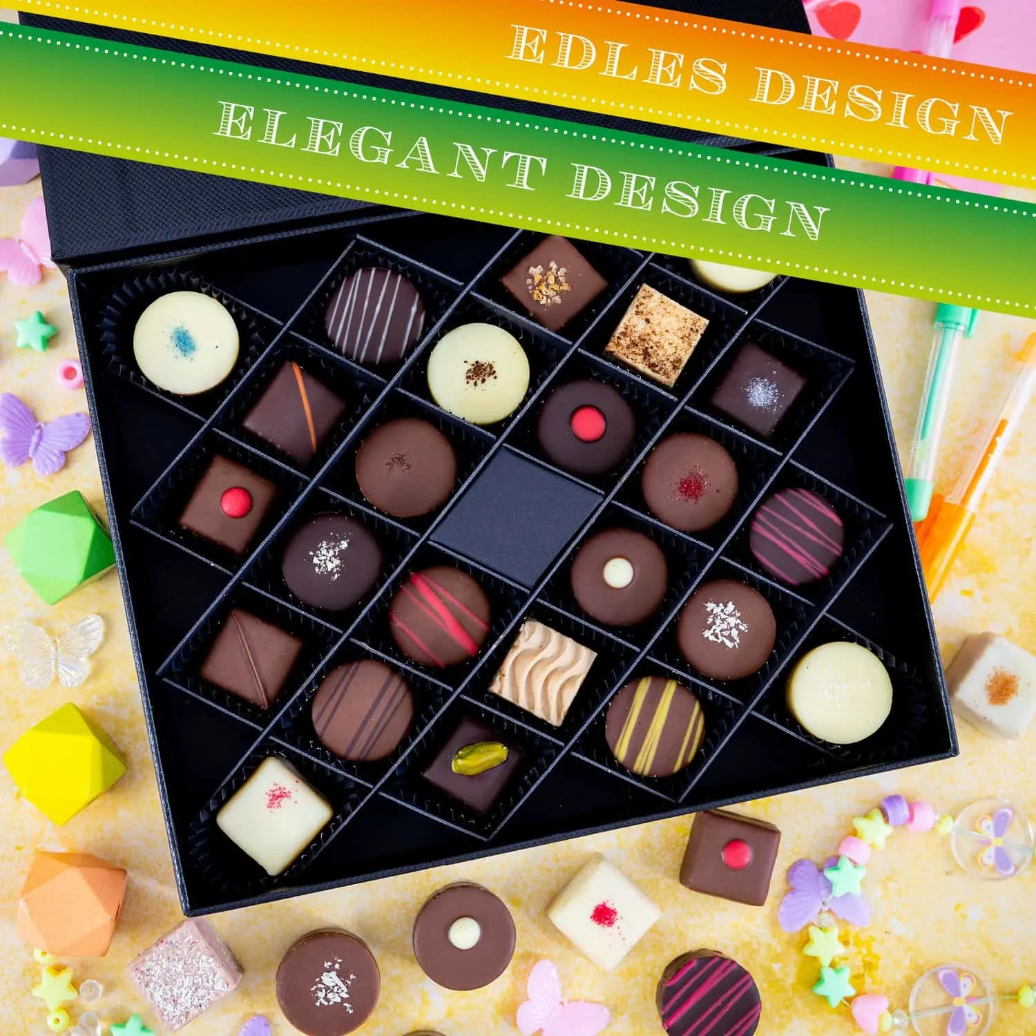 HANDWERK STATT MASSENWARE - Edition \Childhood\: Vergiss billig produzierte Standard-Pralinen mit schöner Verpackung - entscheidend ist nicht nur der erste Eindruck, sondern der Geschmack, der noch lange in Erinnerung bleibt