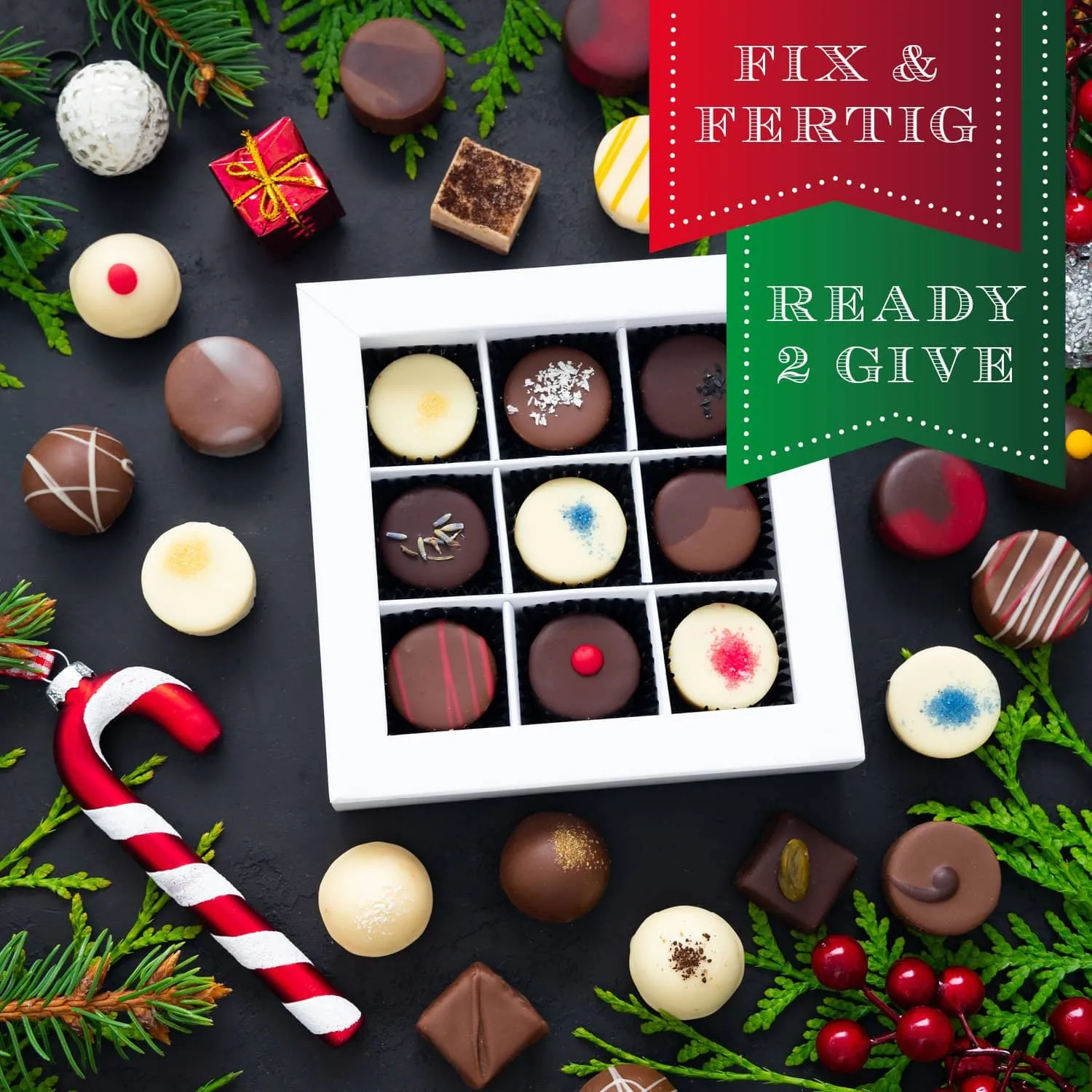 HANDWERK STATT MASSENWARE - Edition \Vom Nikolaus für Dich\: Vergiss billig produzierte Standard-Pralinen mit schöner Verpackung - entscheidend ist nicht nur der erste Eindruck, sondern der Geschmack, der noch lange in Erinnerung bleibt