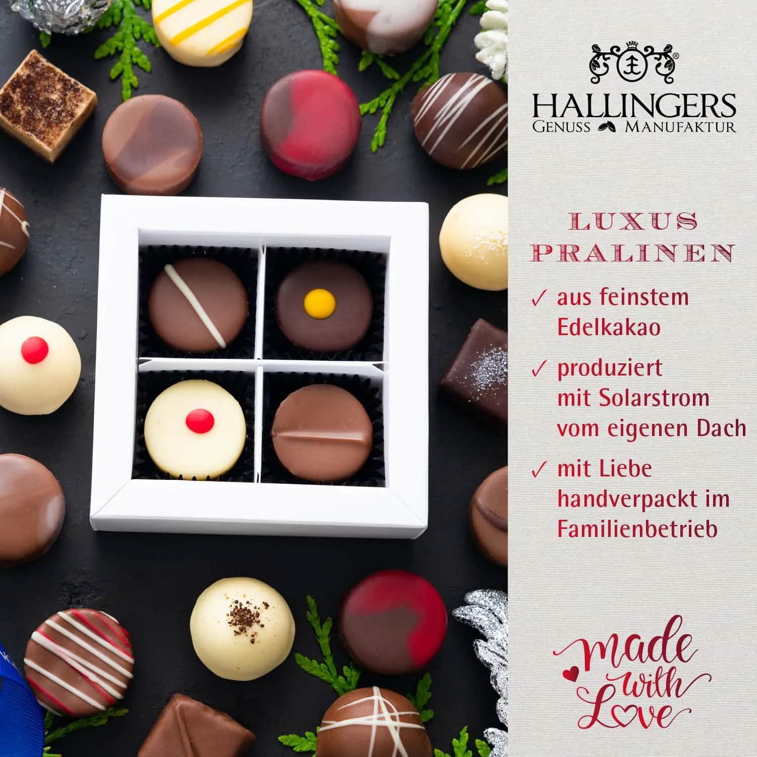 HANDWERK STATT MASSENWARE - Edition \Fröhliche Weihnachten Frau Holle\: Vergiss billig produzierte Standard-Pralinen mit schöner Verpackung - entscheidend ist nicht nur der erste Eindruck, sondern der Geschmack, der noch lange in Erinnerung bleibt