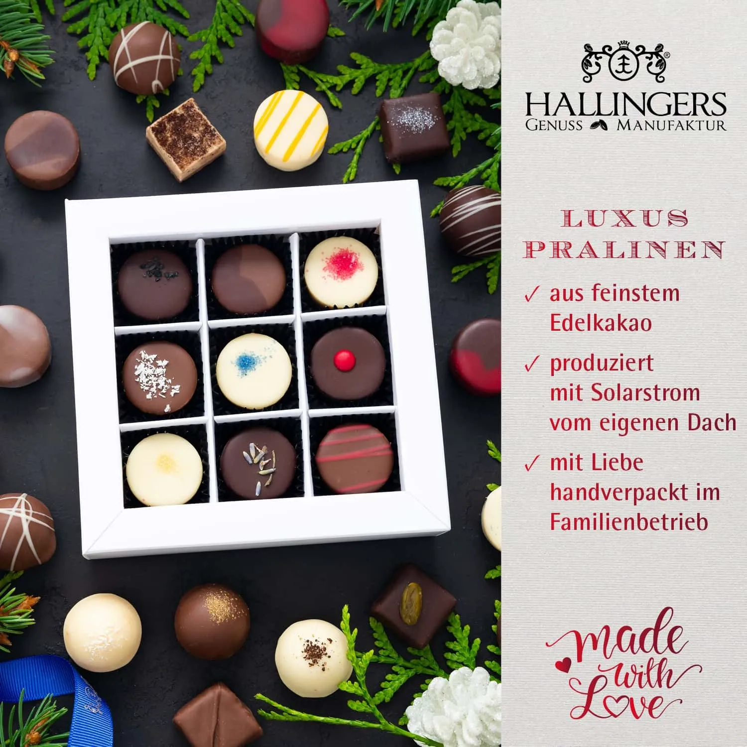 HANDWERK STATT MASSENWARE - Edition \Fröhliche Weihnachten Frau Holle\: Vergiss billig produzierte Standard-Pralinen mit schöner Verpackung - entscheidend ist nicht nur der erste Eindruck, sondern der Geschmack, der noch lange in Erinnerung bleibt