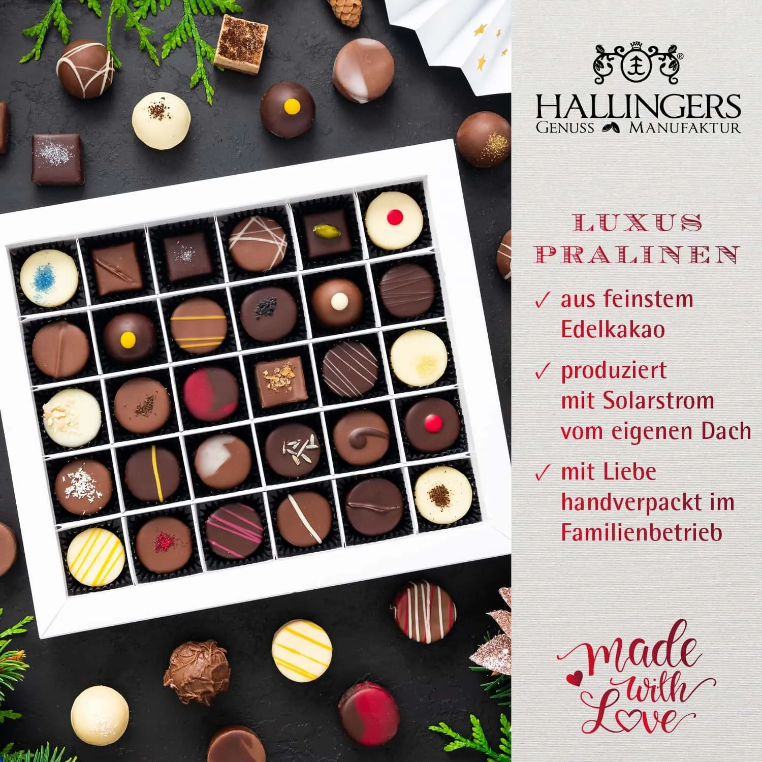 HANDWERK STATT MASSENWARE - Edition \Fröhliche Weihnachten Frau Holle\: Vergiss billig produzierte Standard-Pralinen mit schöner Verpackung - entscheidend ist nicht nur der erste Eindruck, sondern der Geschmack, der noch lange in Erinnerung bleibt