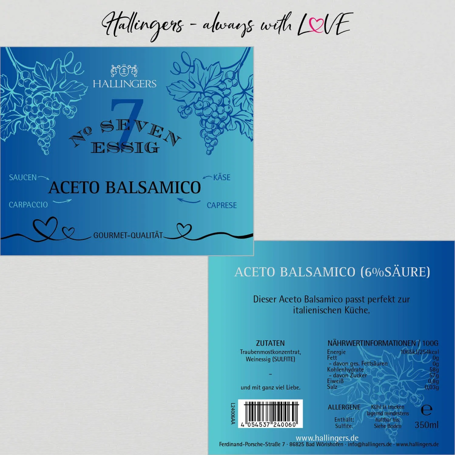 No. 7 (6% SäureAceto Balsamico) - Gourmet-Essig, in Geschenk-Flasche