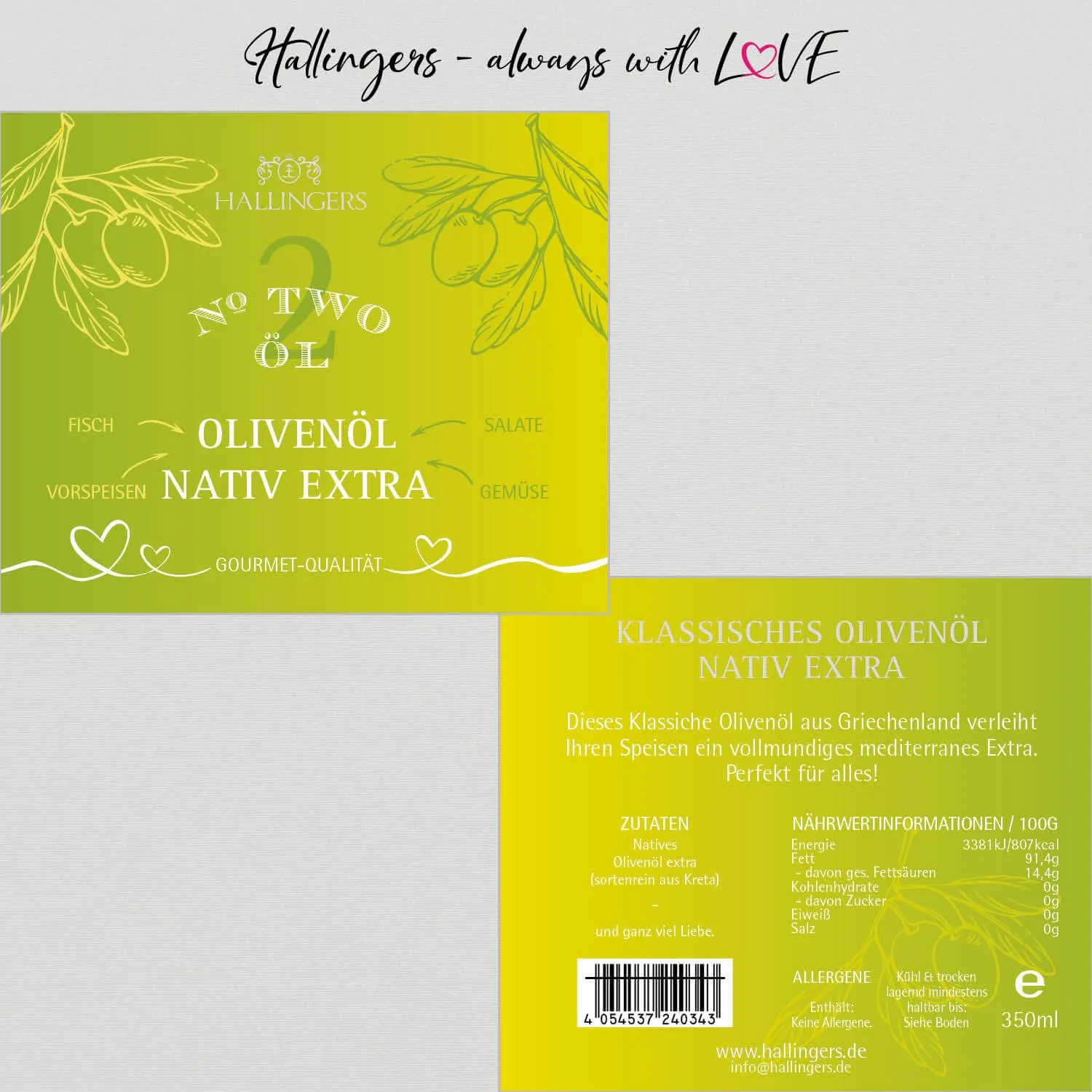 No. 2 (Olivenöl nativ extra) - Premium-Öl, in Geschenk-Flasche