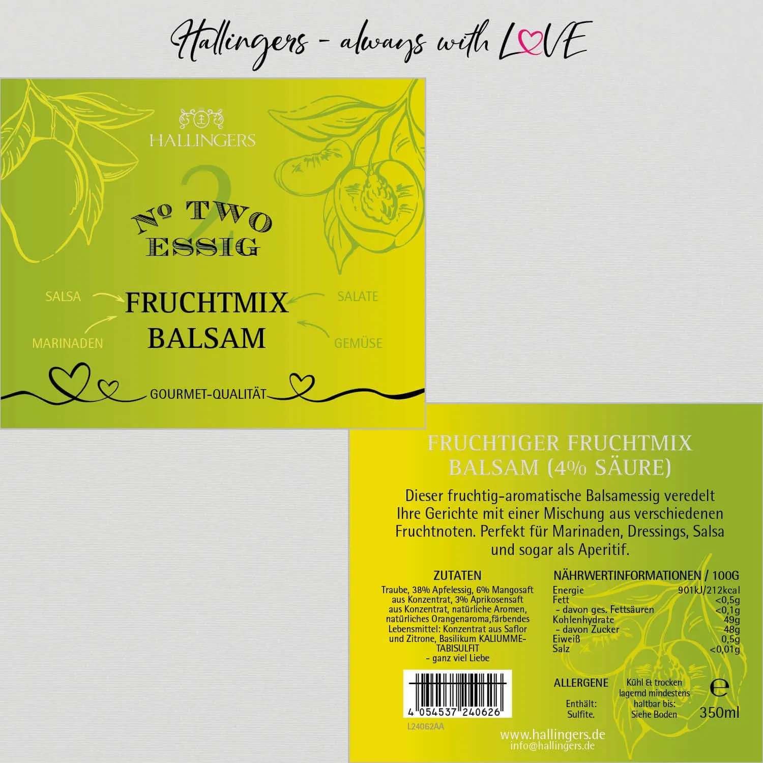 Sommer Fruchtmix Balsam (4% Säure) - Gourmet-Essig, in Geschenk-Flasche