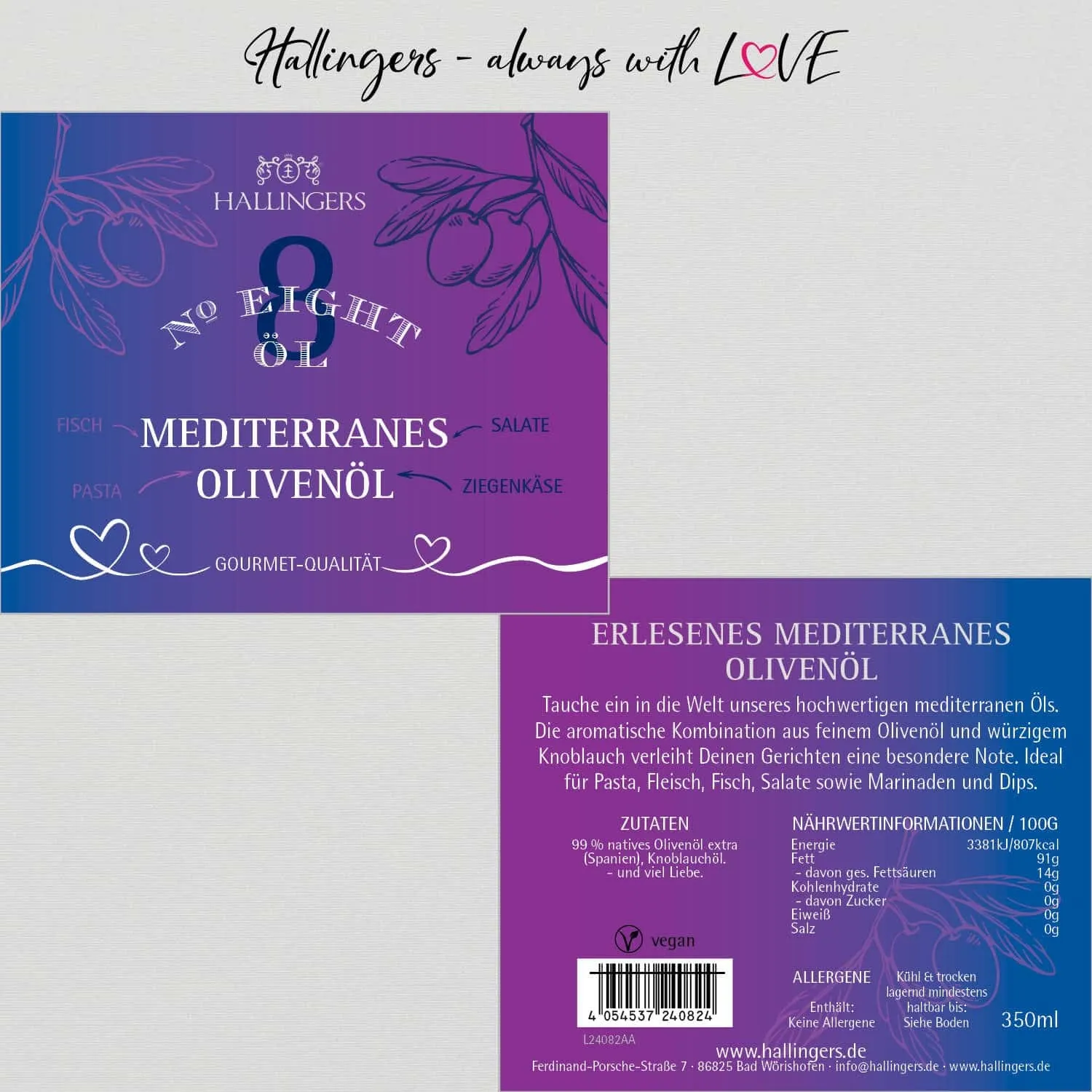 Mediterranes Olivenöl - Premium-Öl, in Geschenk-Flasche