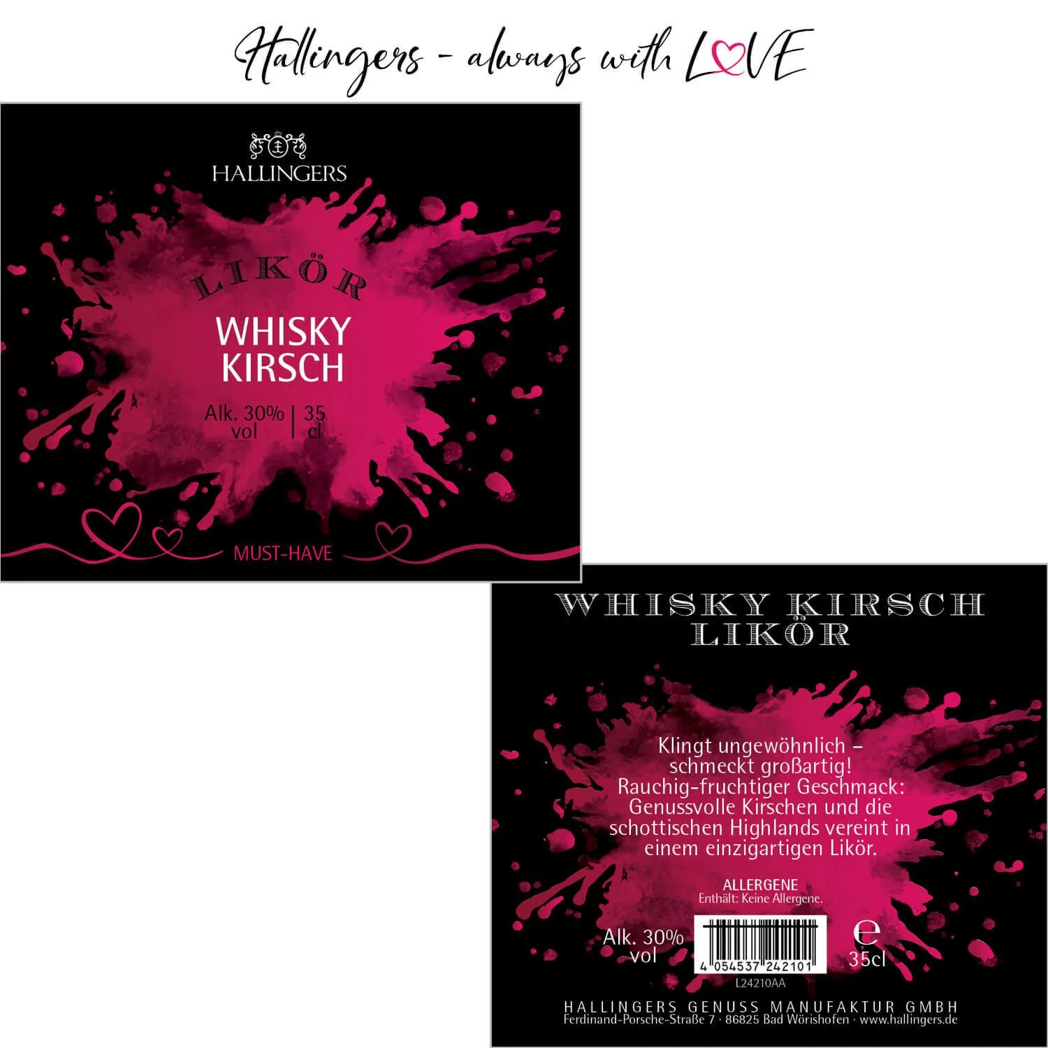 Whisky-Kirsch (30% vol.) - Premium-Likör, in Geschenk-Flasche