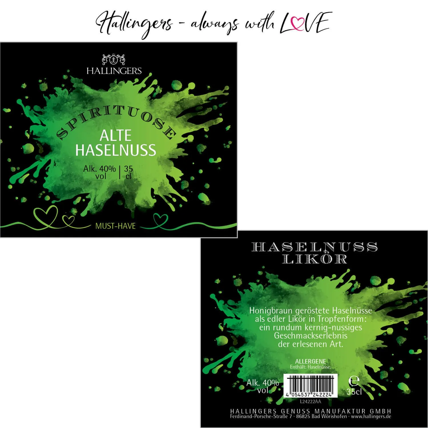 Alte Haselnuss (40% vol.) - Premium-Likör, in Geschenk-Flasche