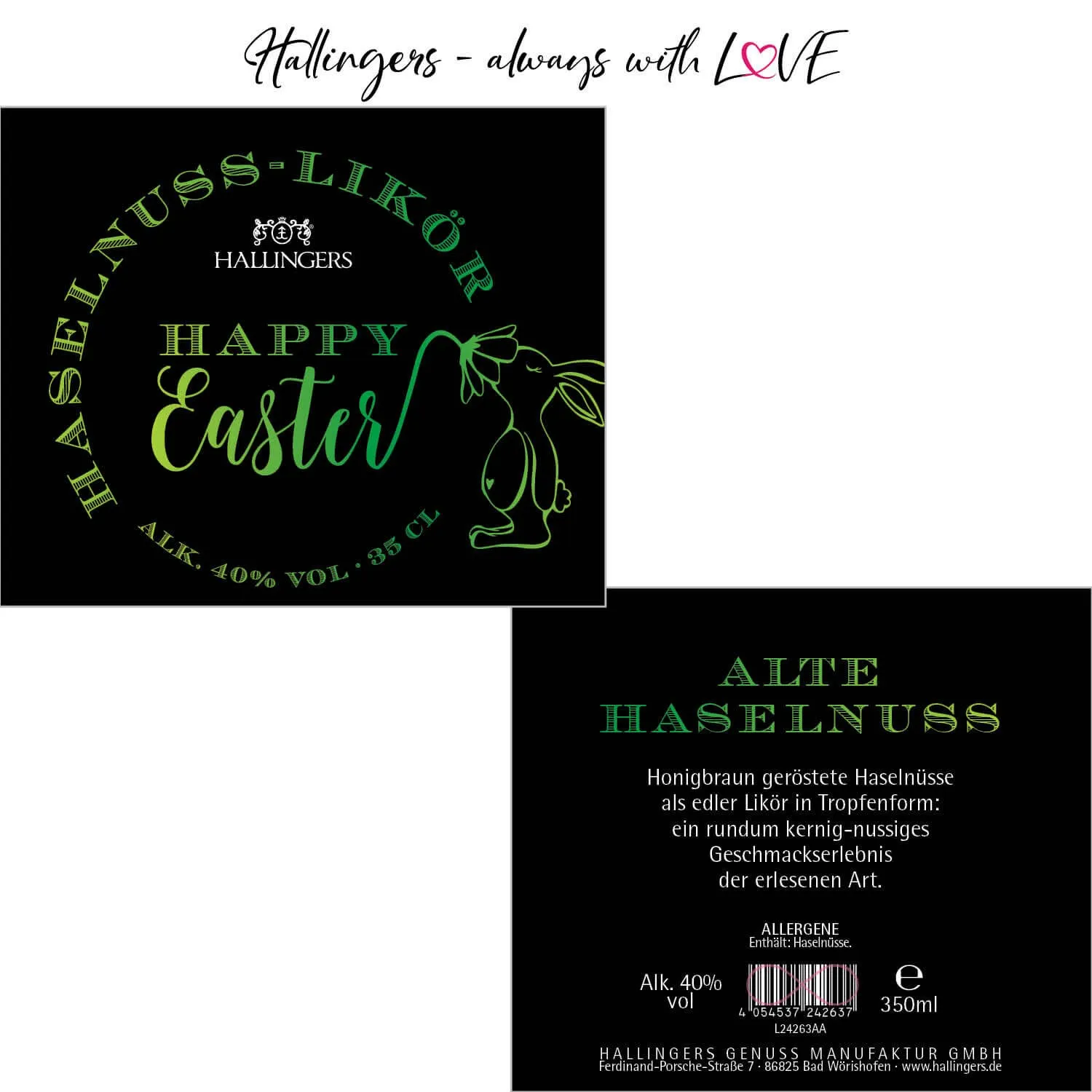 Alte Oster-Haselnuss (40% vol.) - Premium-Likör, in Geschenk-Flasche