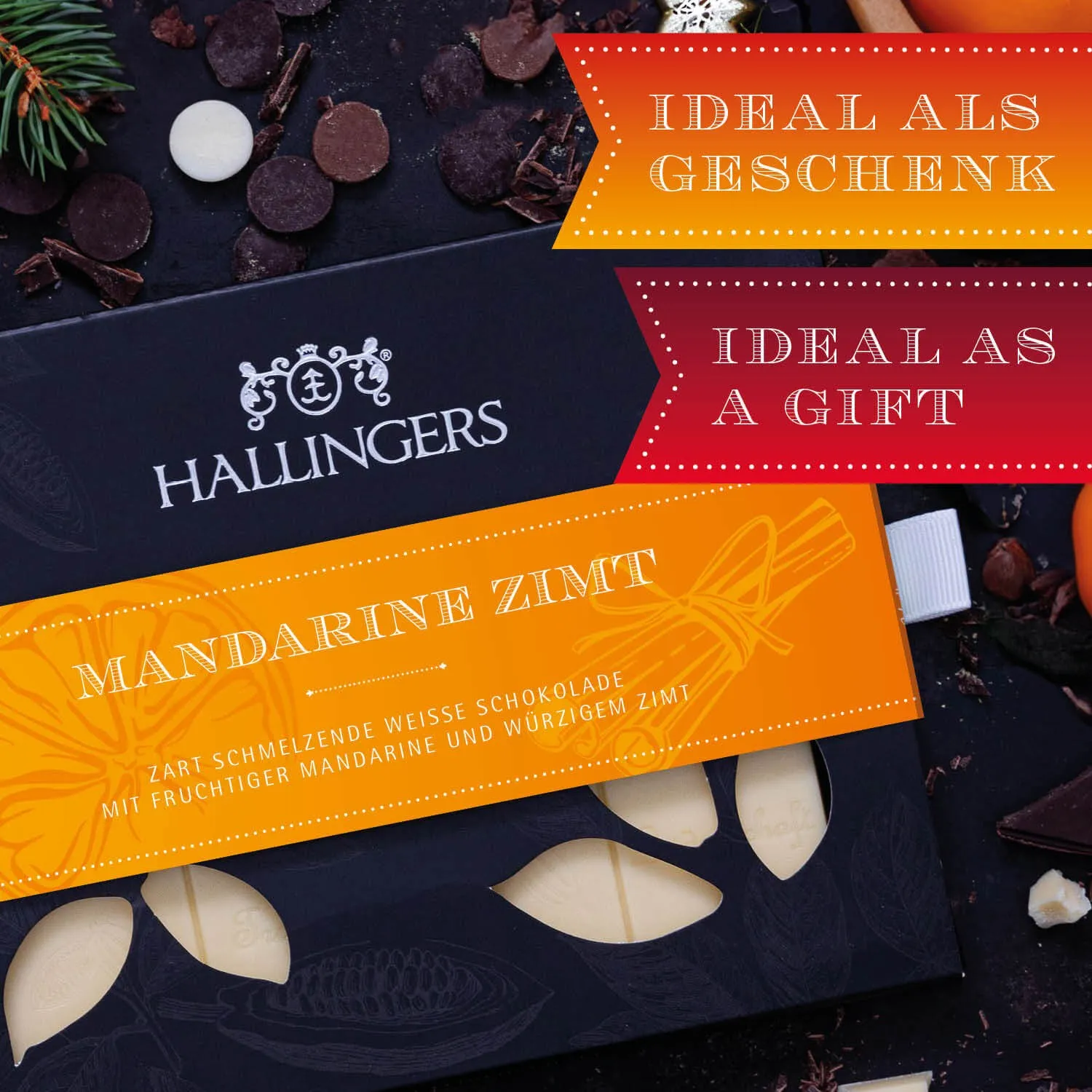 HANDWERK STATT MASSENWARE - Edition \Mandarine-Zimt\: Vergiss weiße Schokolade, die nur süß schmeckt - außergewöhnlicher Genuss beginnt dort, wo Qualität, Cremigkeit und ausgewogene Rezepturen den Unterschied machen