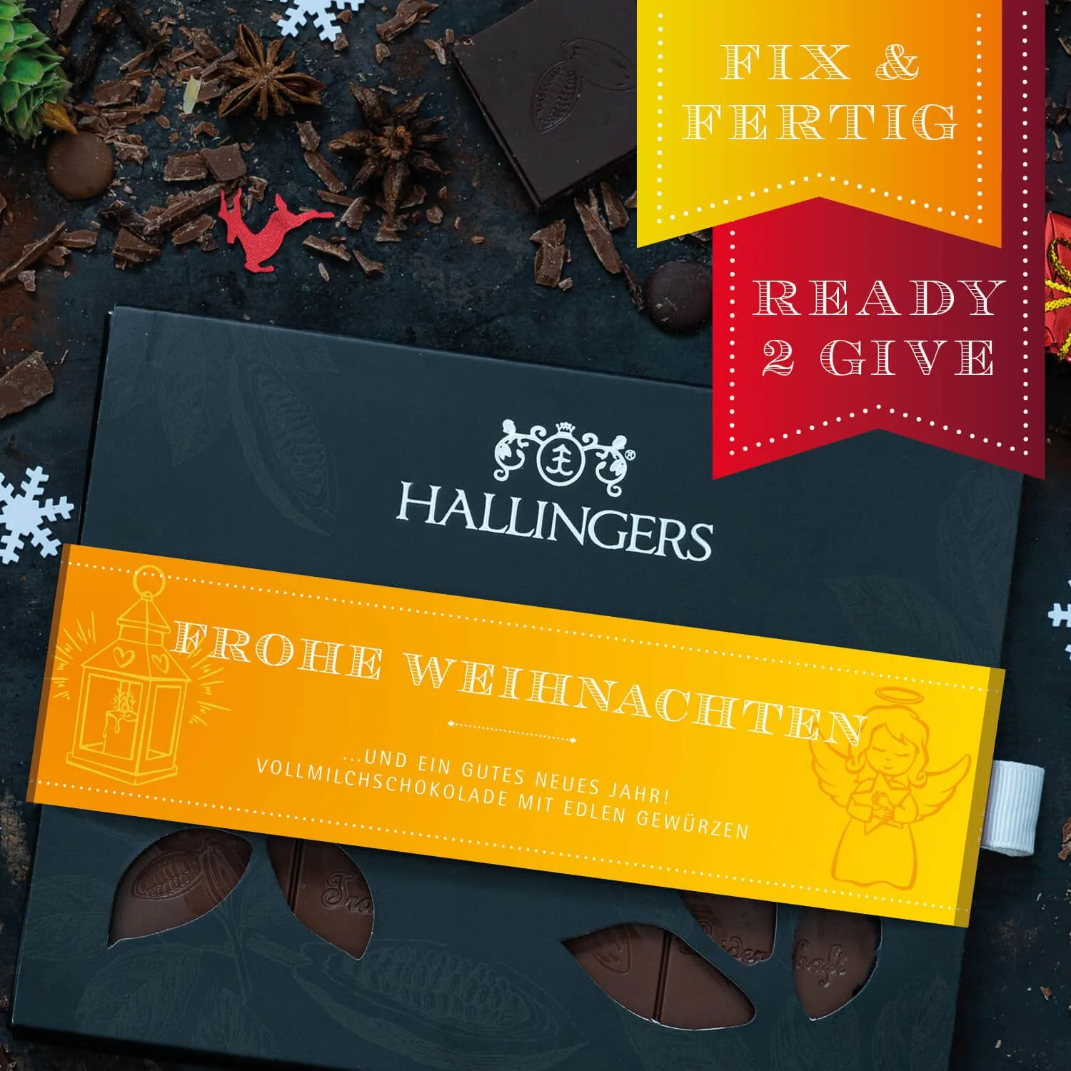 HANDWERK STATT MASSENWARE - Edition \Frohe Weihnachten\: Während andere auf niedrige Kosten & hohe Stückzahlen setzen, überzeugt echte Premium-Schokolade durch Geschmackstiefe, Qualität & ein Genusserlebnis mit bleibendem Eindruck