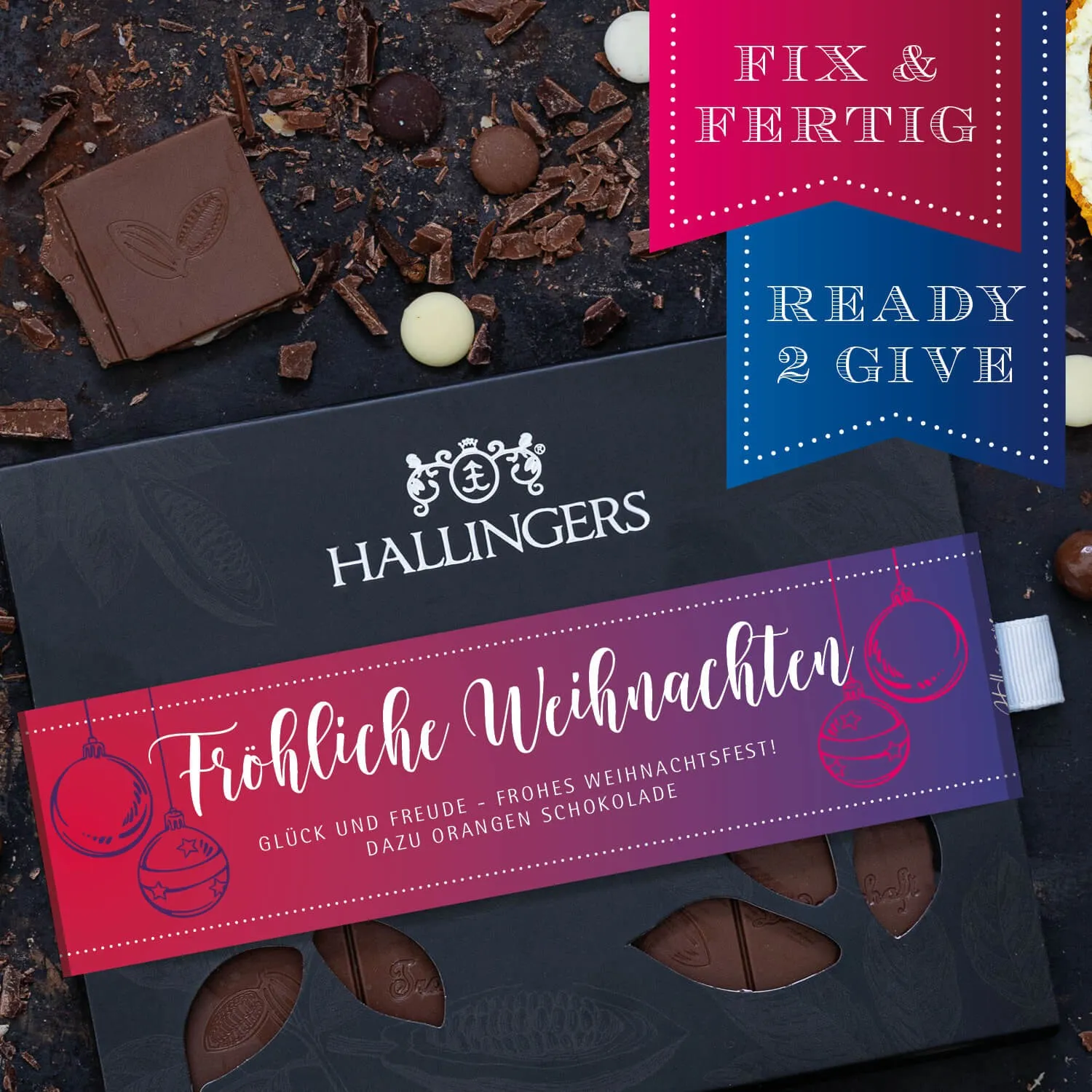 HANDWERK STATT MASSENWARE - Edition \Fröhliche Weihnachten\: Während andere auf niedrige Kosten & hohe Stückzahlen setzen, überzeugt echte Premium-Schokolade durch Geschmackstiefe, Qualität & ein Genusserlebnis mit bleibendem Eindruck